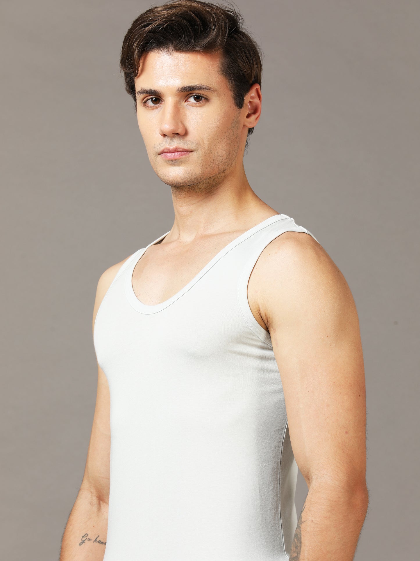 Shark Skin White Vest for Men