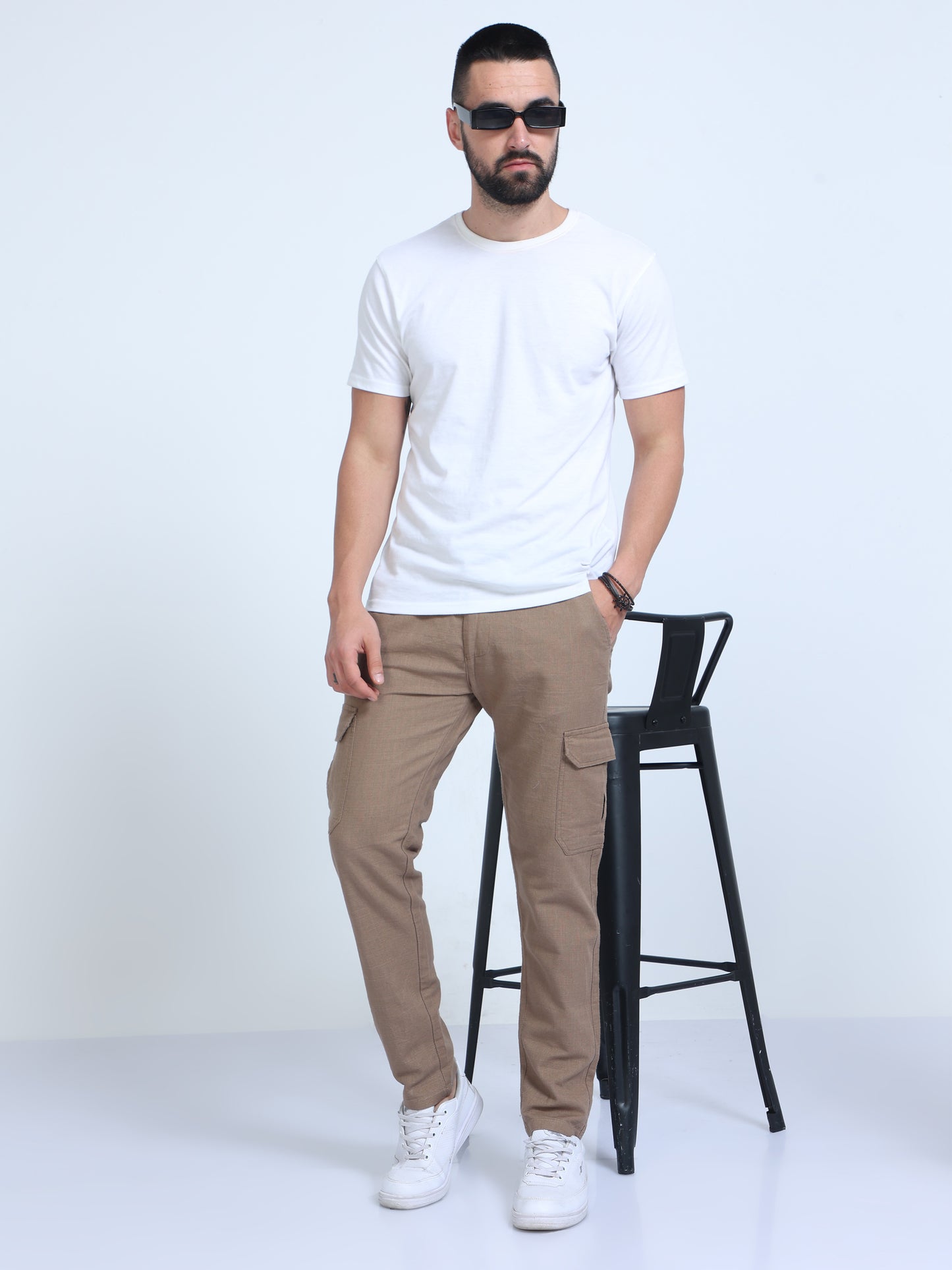 Camel Linen Pants for men
