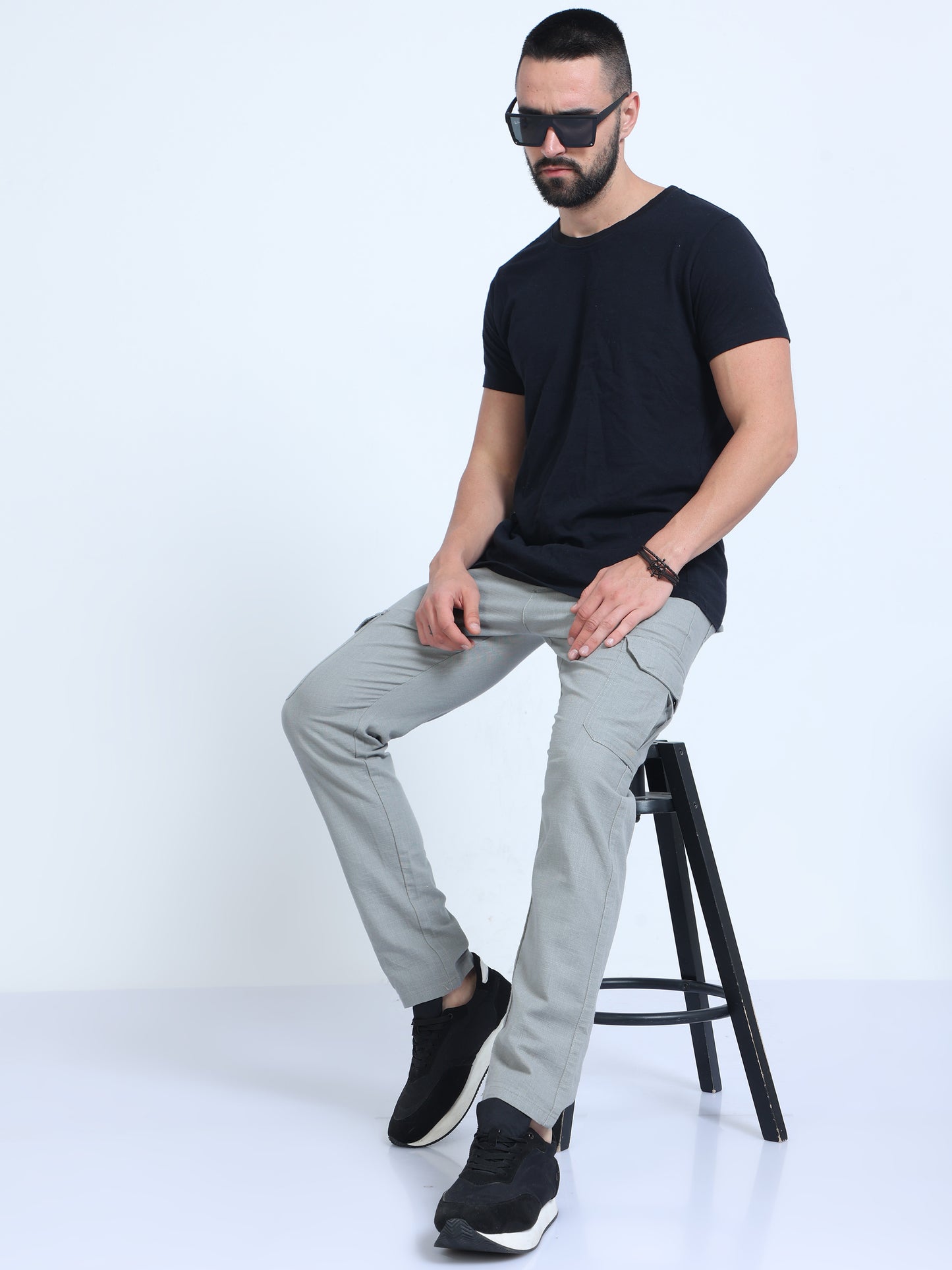 Light Green Linen Fabric Pants For Men