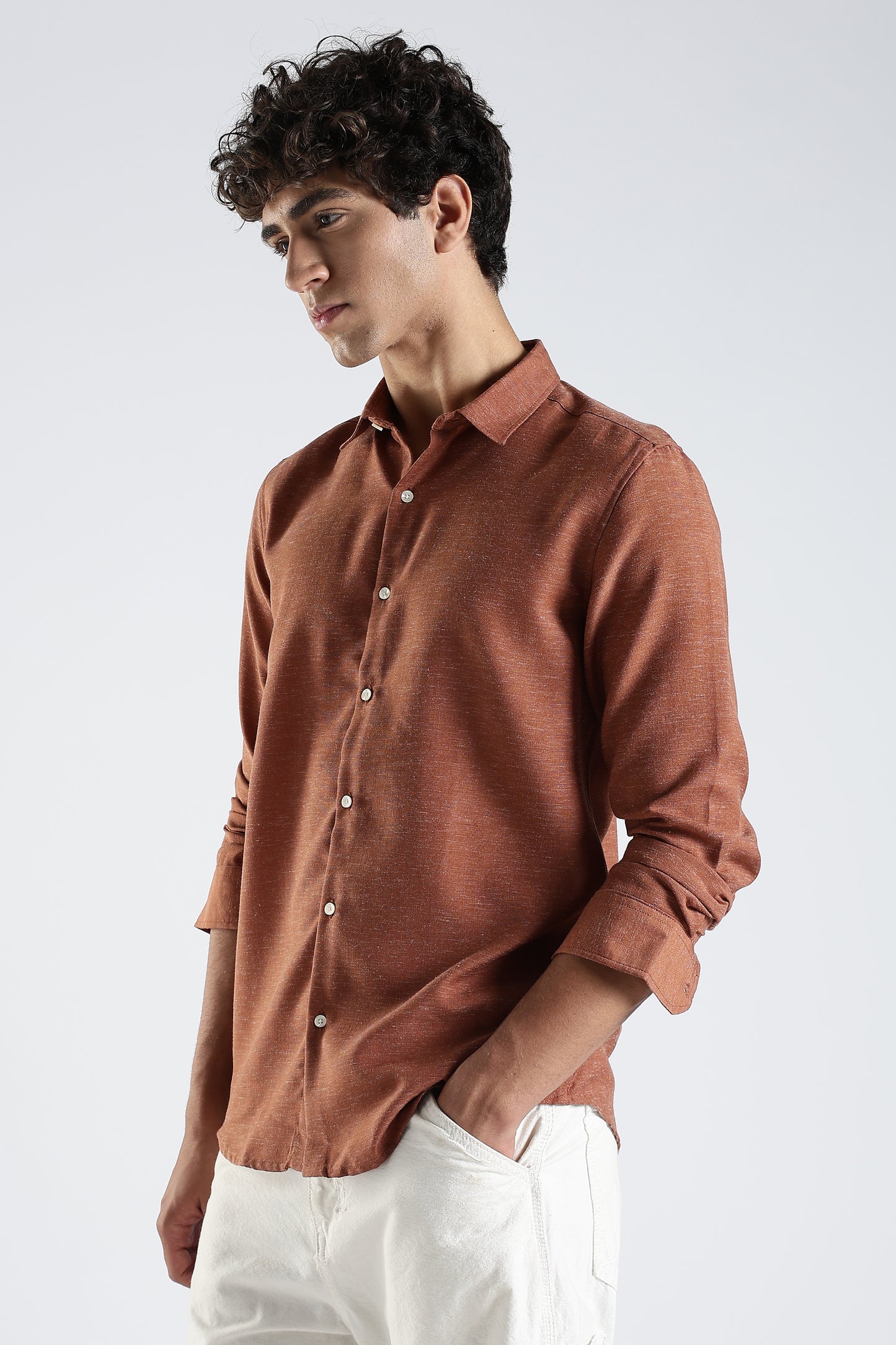 Men Dapper Linen Shirts-Rustic