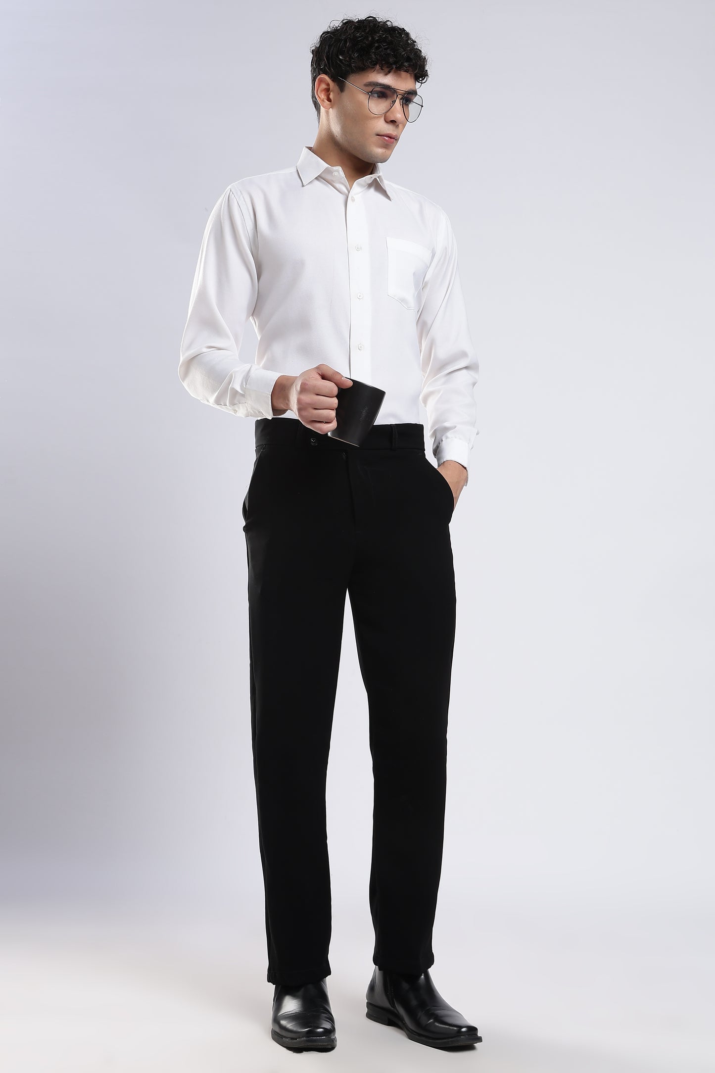Men Japanese Boot Cut Pant-Black