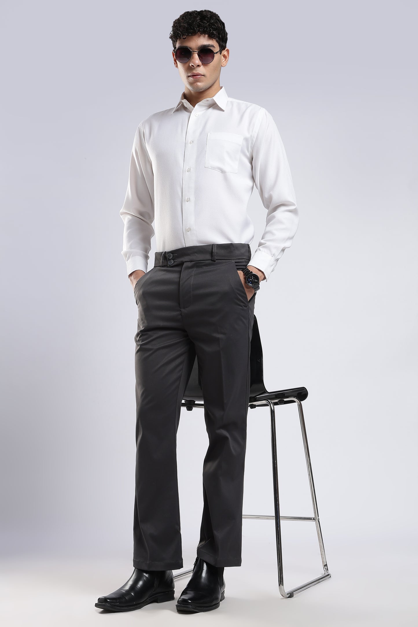 Men Boot Cut Suede-Navy