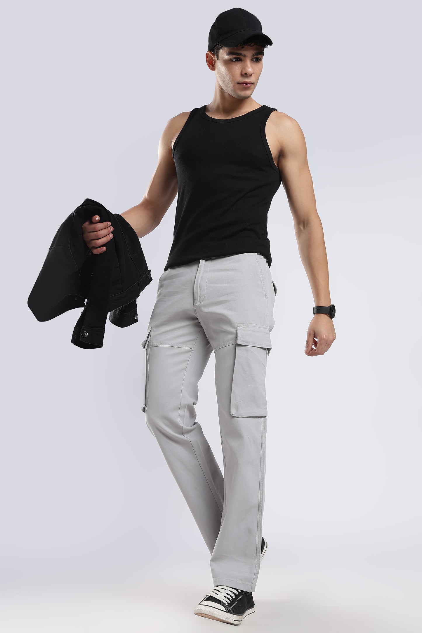 Men Dobby Cargo-Lt Grey