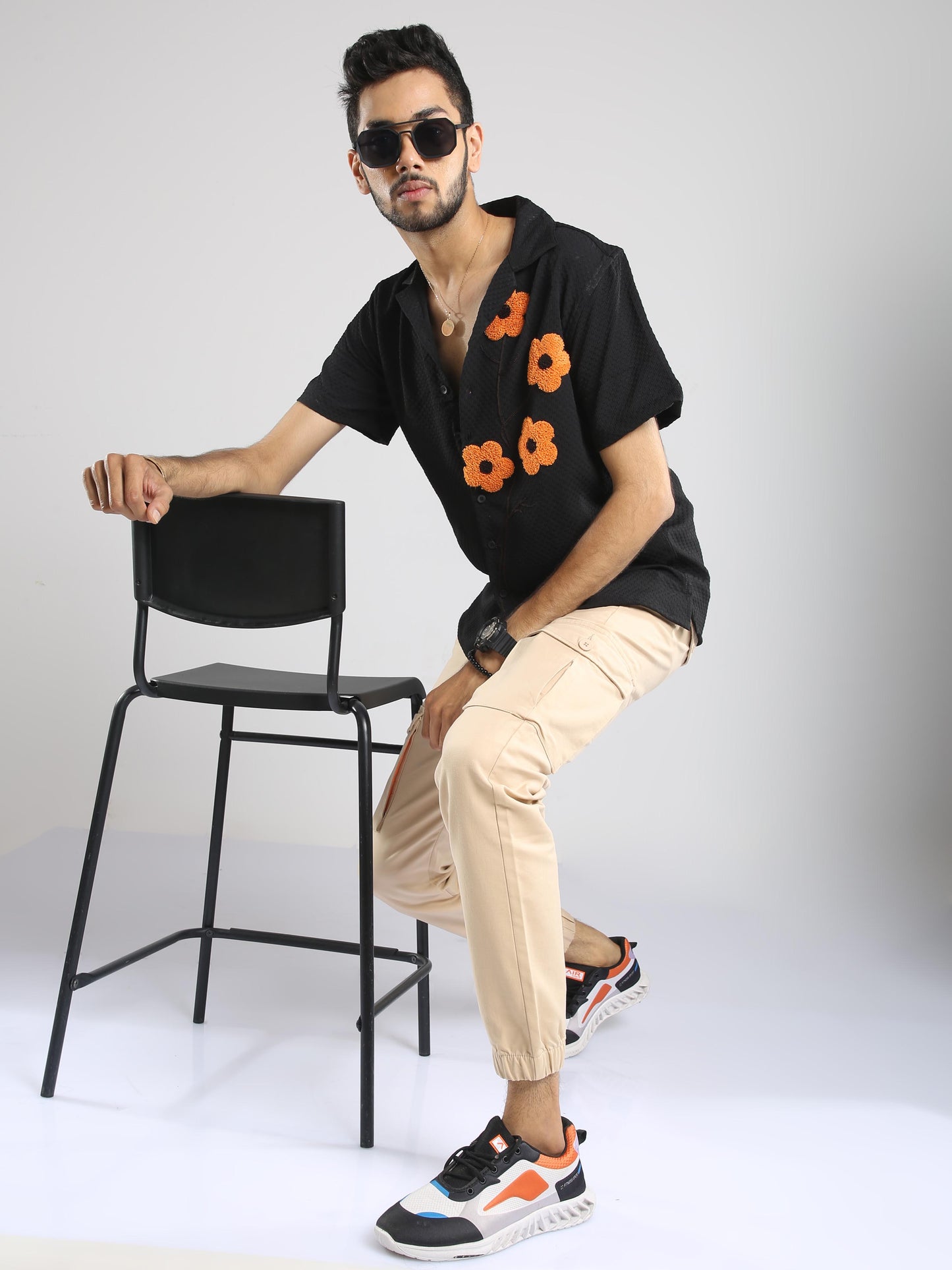 Sunflower Black Baggy Shirt For Men