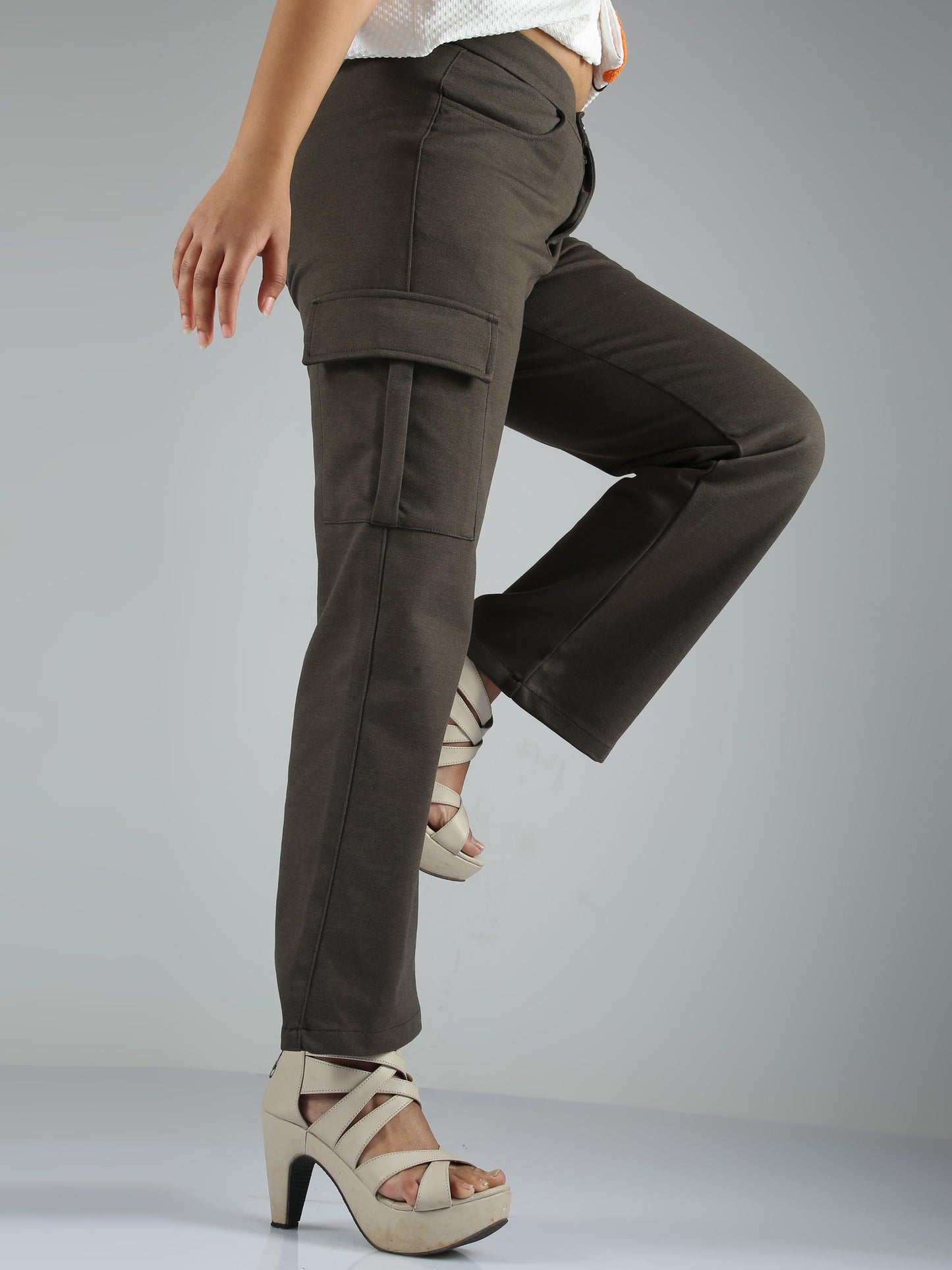 Olive Straight Pants For Women