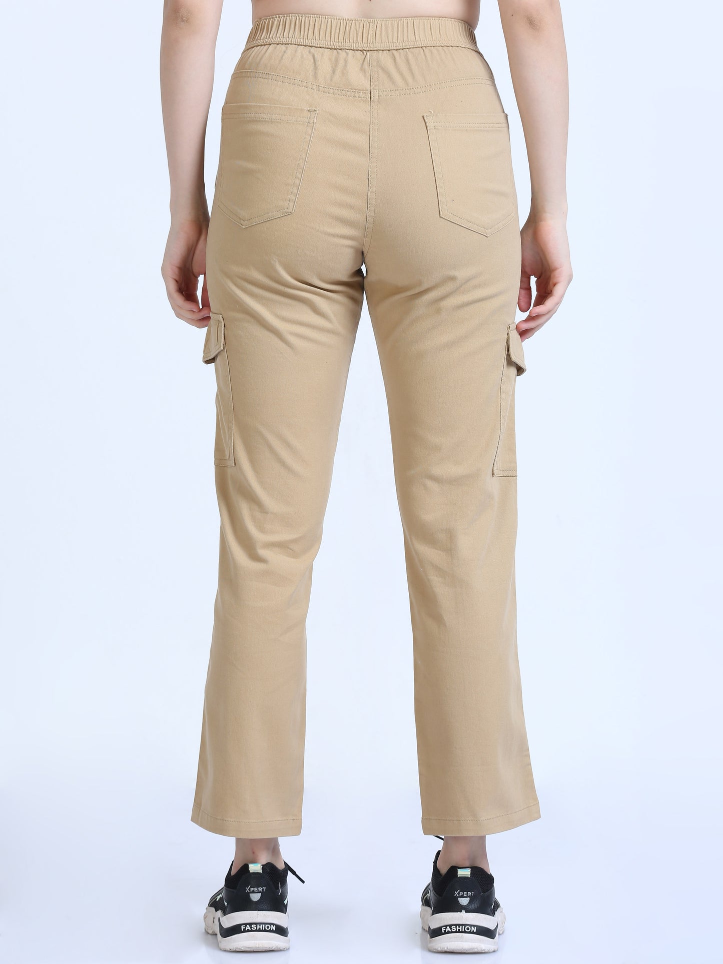 Khaki Bolsillo Cargo Pants For Women
