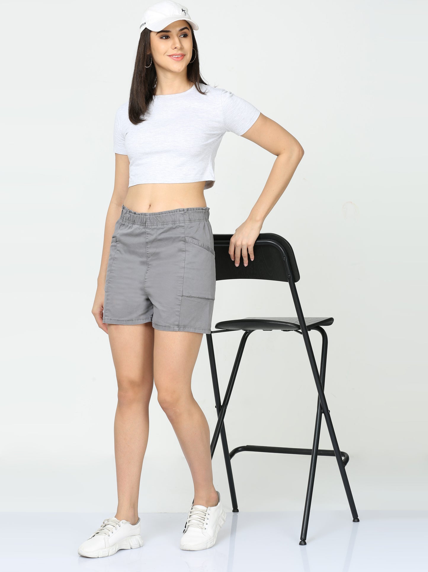 Smoky Bun Hugger Women Cargo Shorts