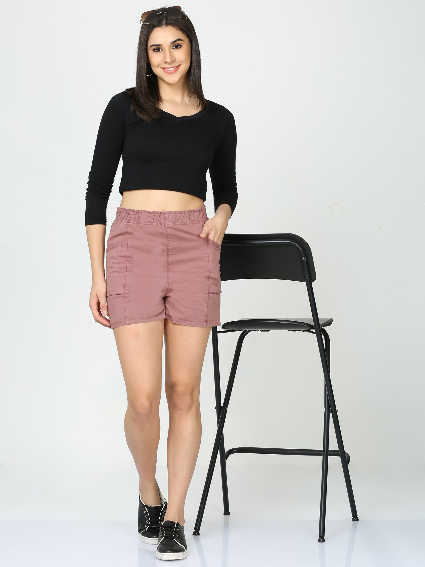 Plum Bun Hugger Cargo Shorts Women