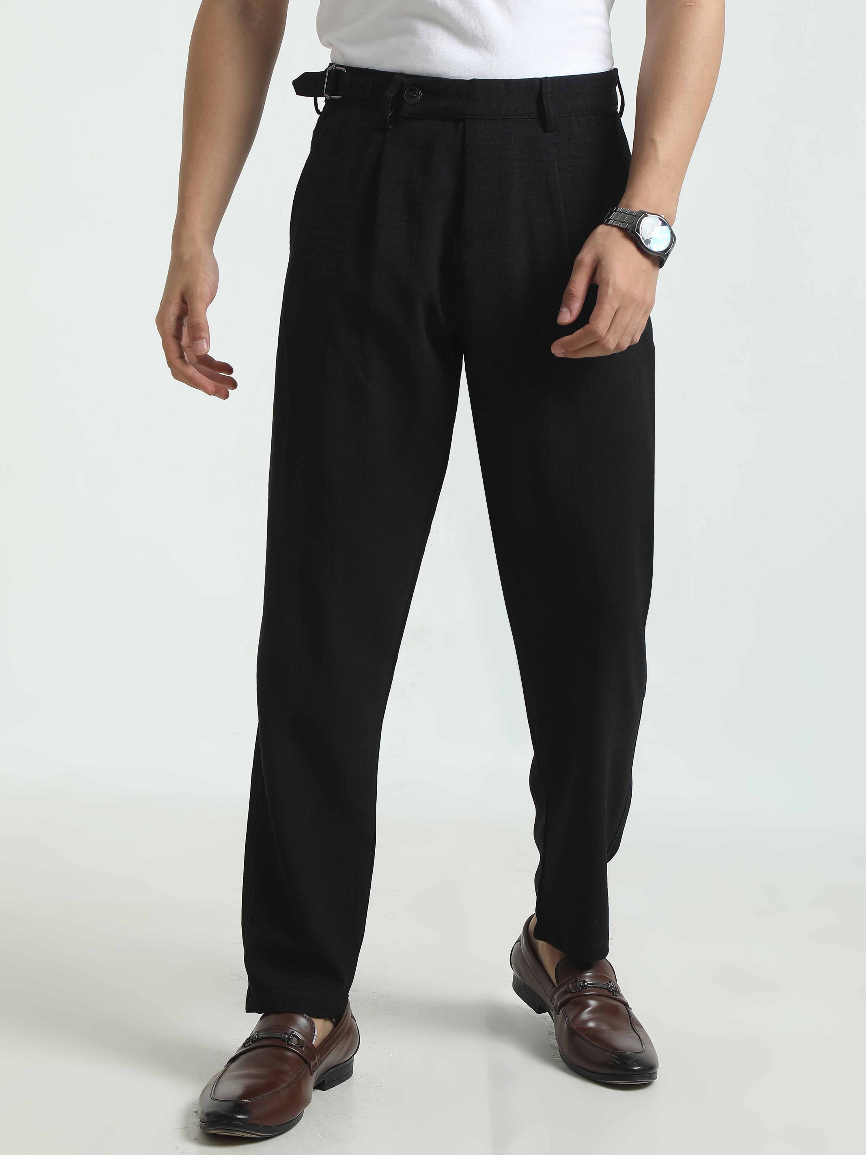 Shop Stylish and Trendy Black Linen Pants for Men Online