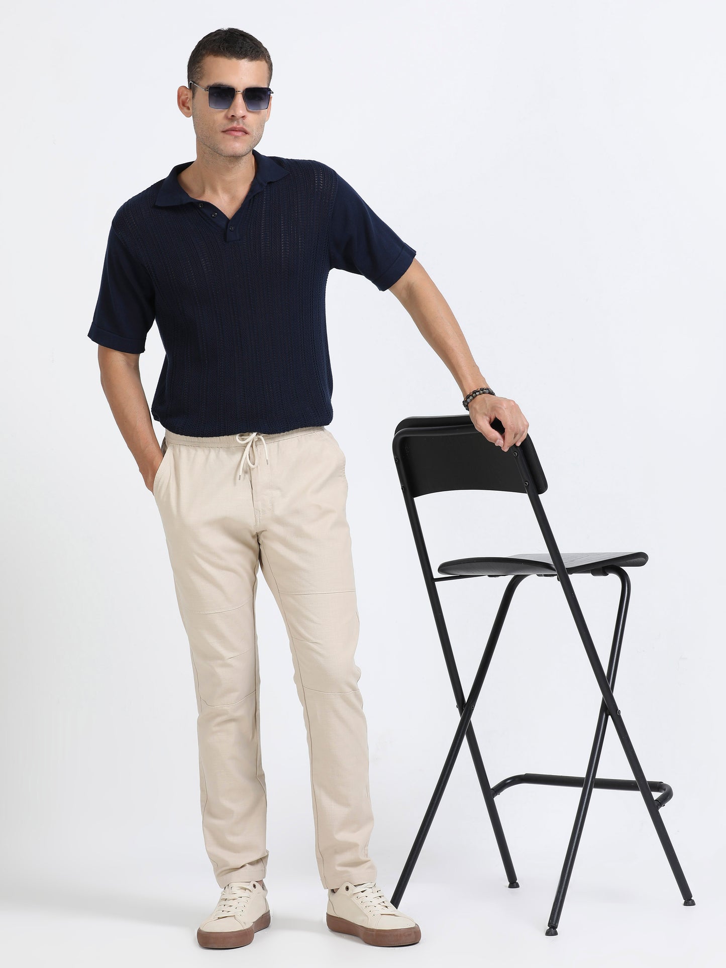 Men Linen Traveller Pant-Beige