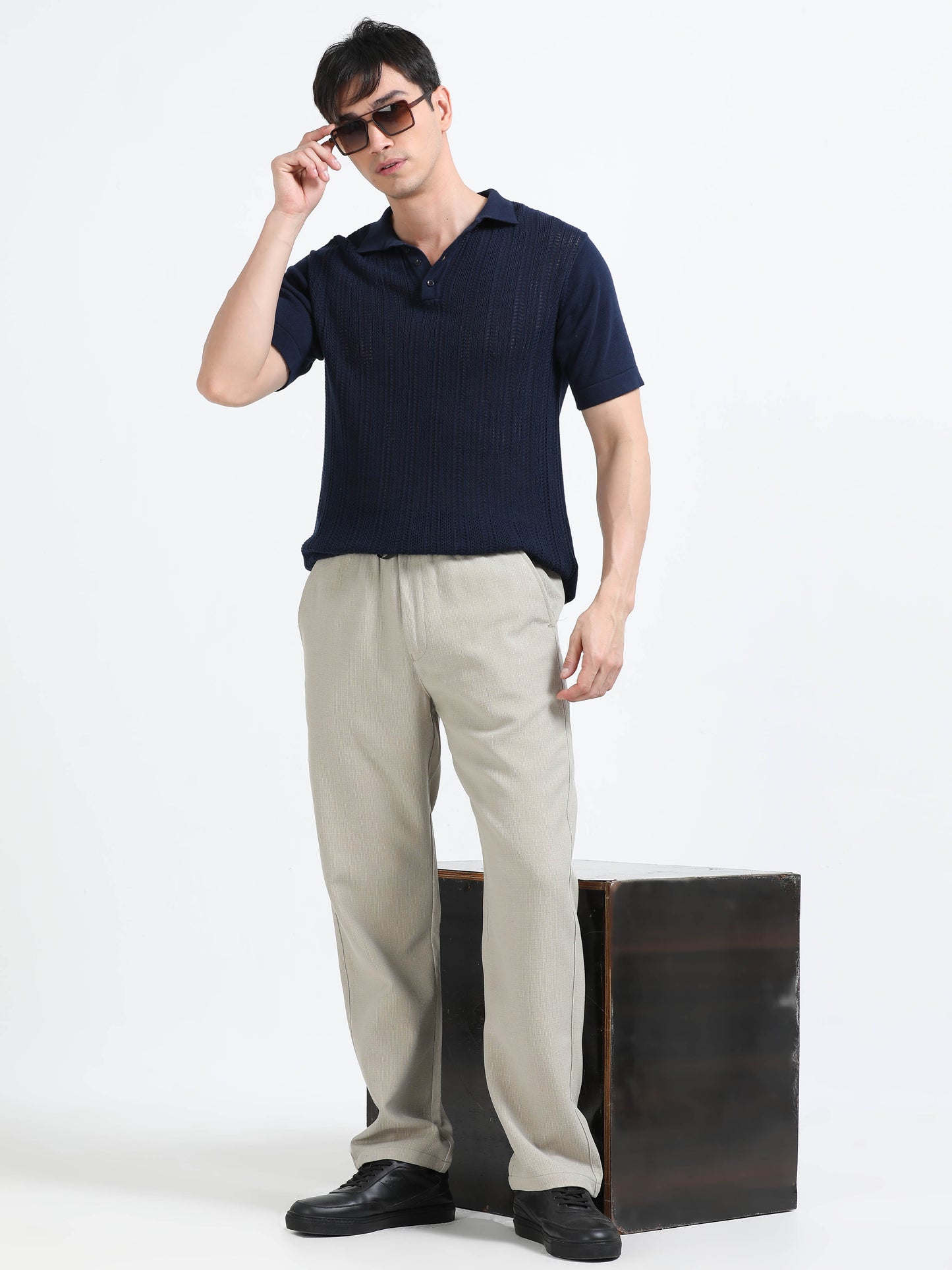 Beige Linen Trouser Pants for Men