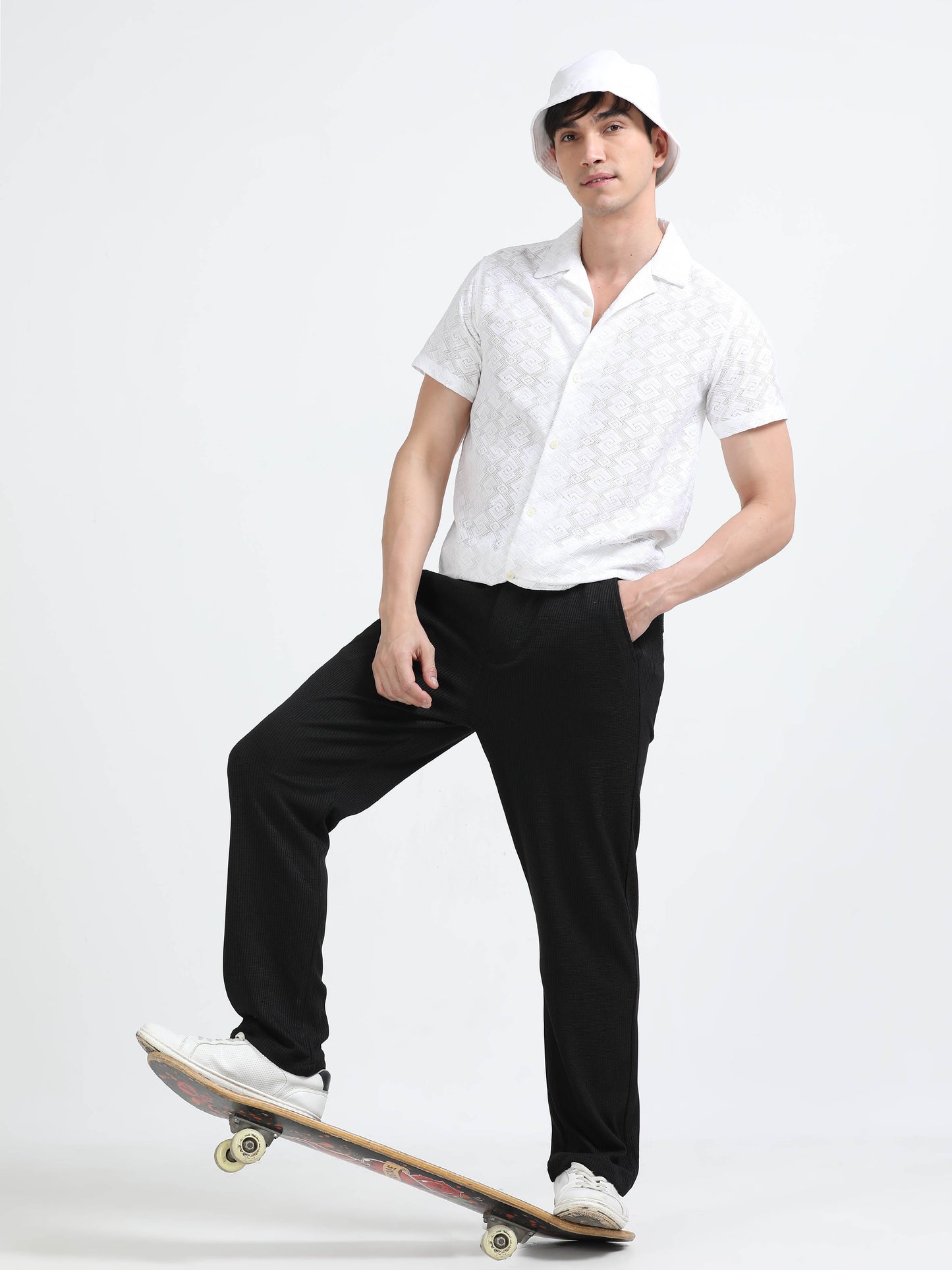 Men’s Black Popcorn Trousers