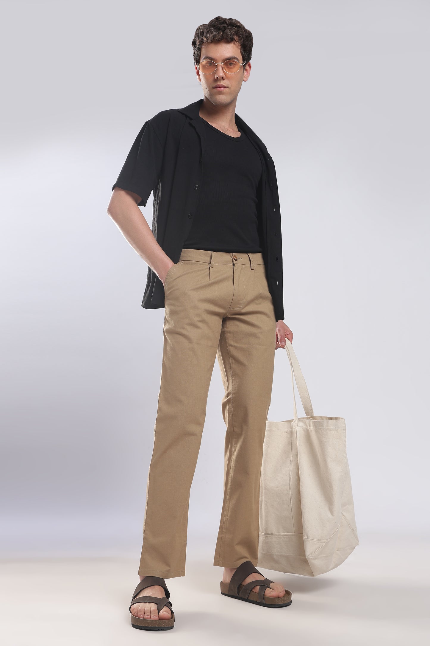 Linen Pleat Traveller-Khakhi