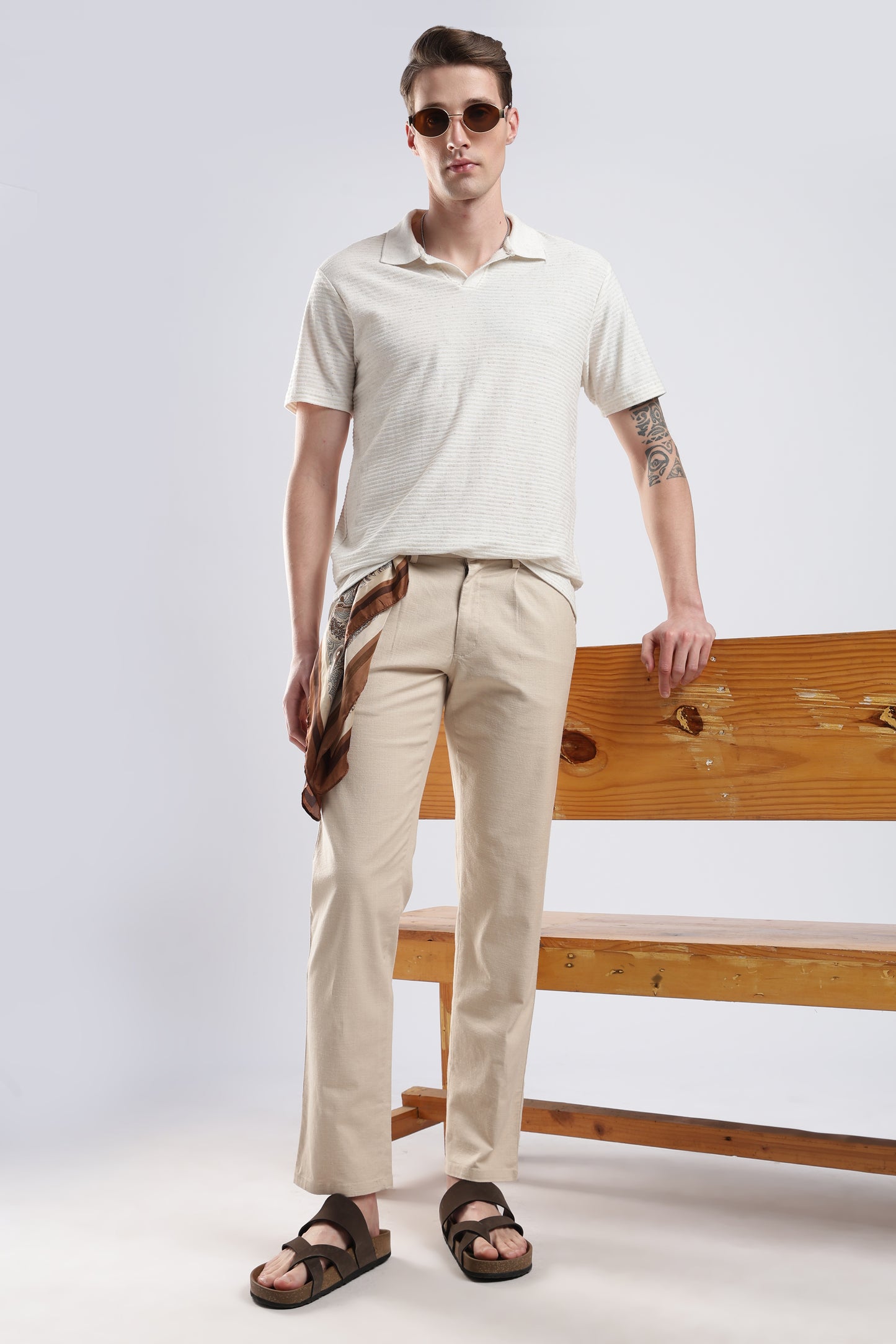 Linen Pleat Traveller-Cream