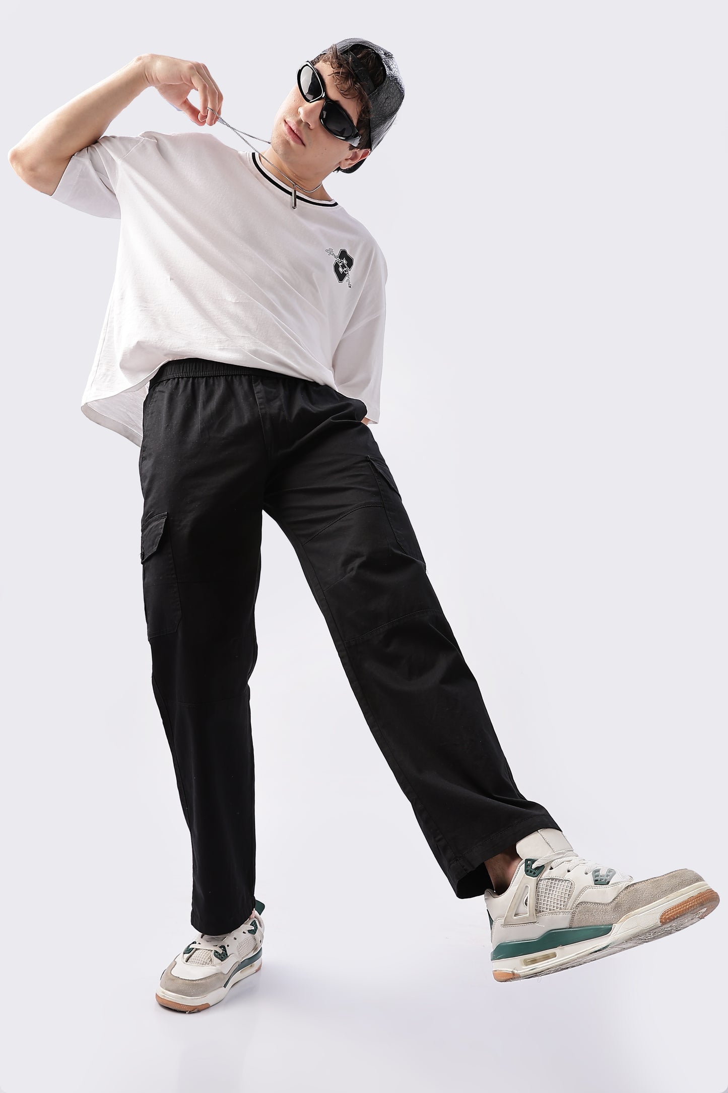 neverneud black cargo pants men