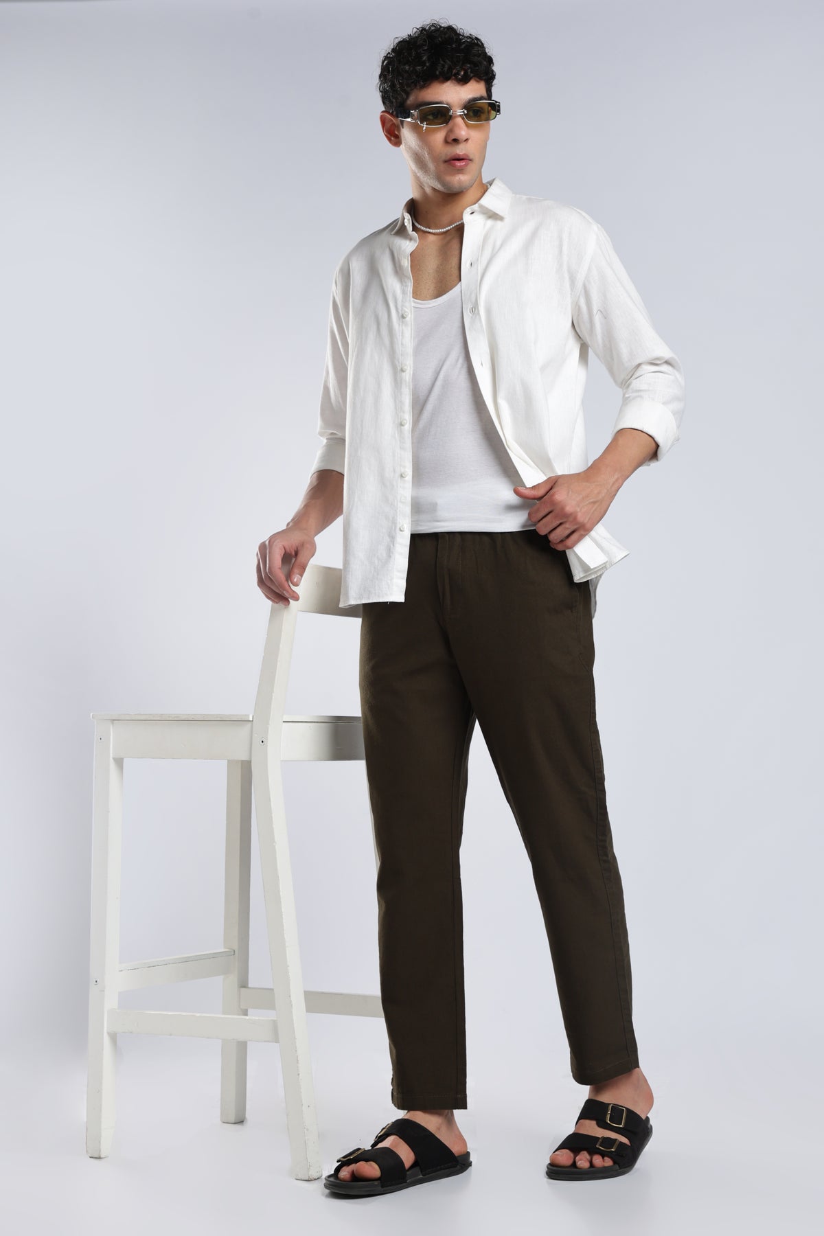 Men Marvel Linen Traveller Trouser – Olive
