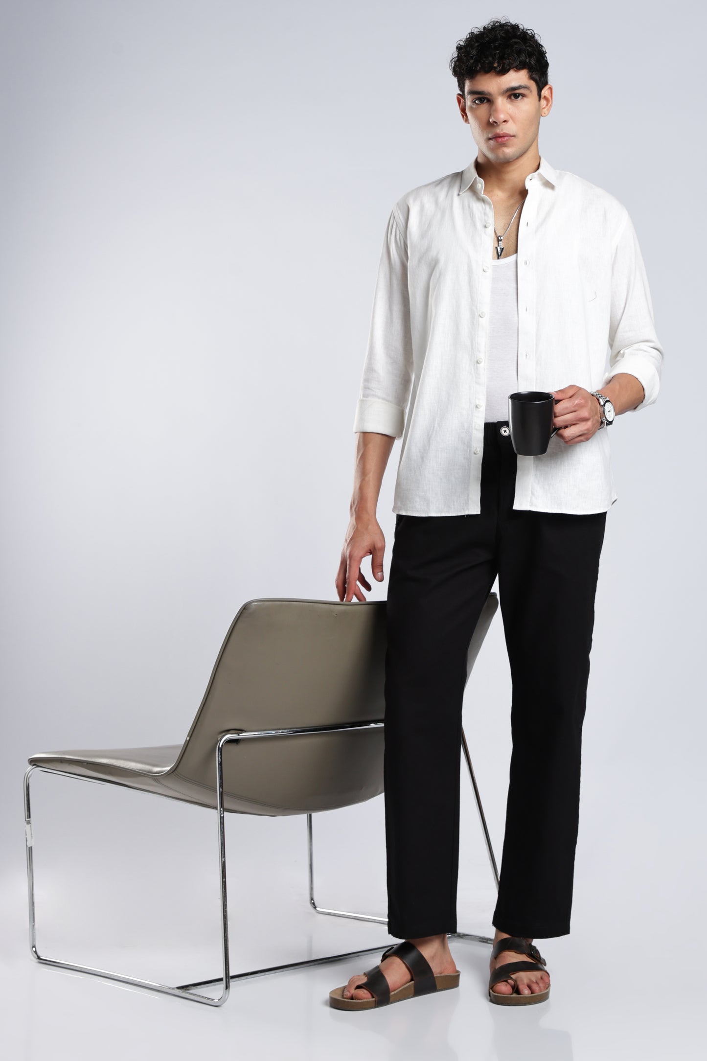 Men Marvel Linen Traveller Trouser – Black