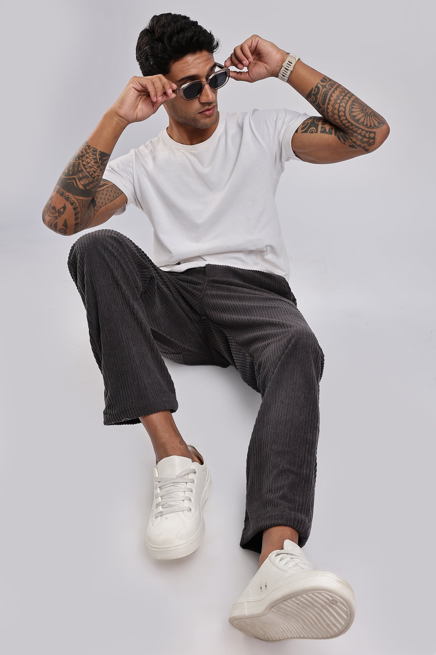 dark grey corduroy pants men