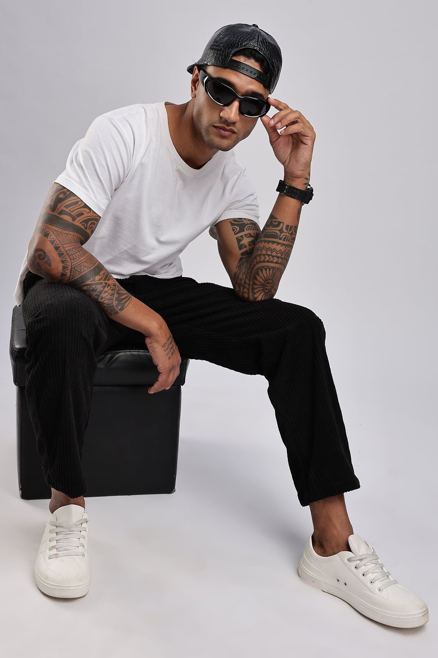 black corduroy pants men