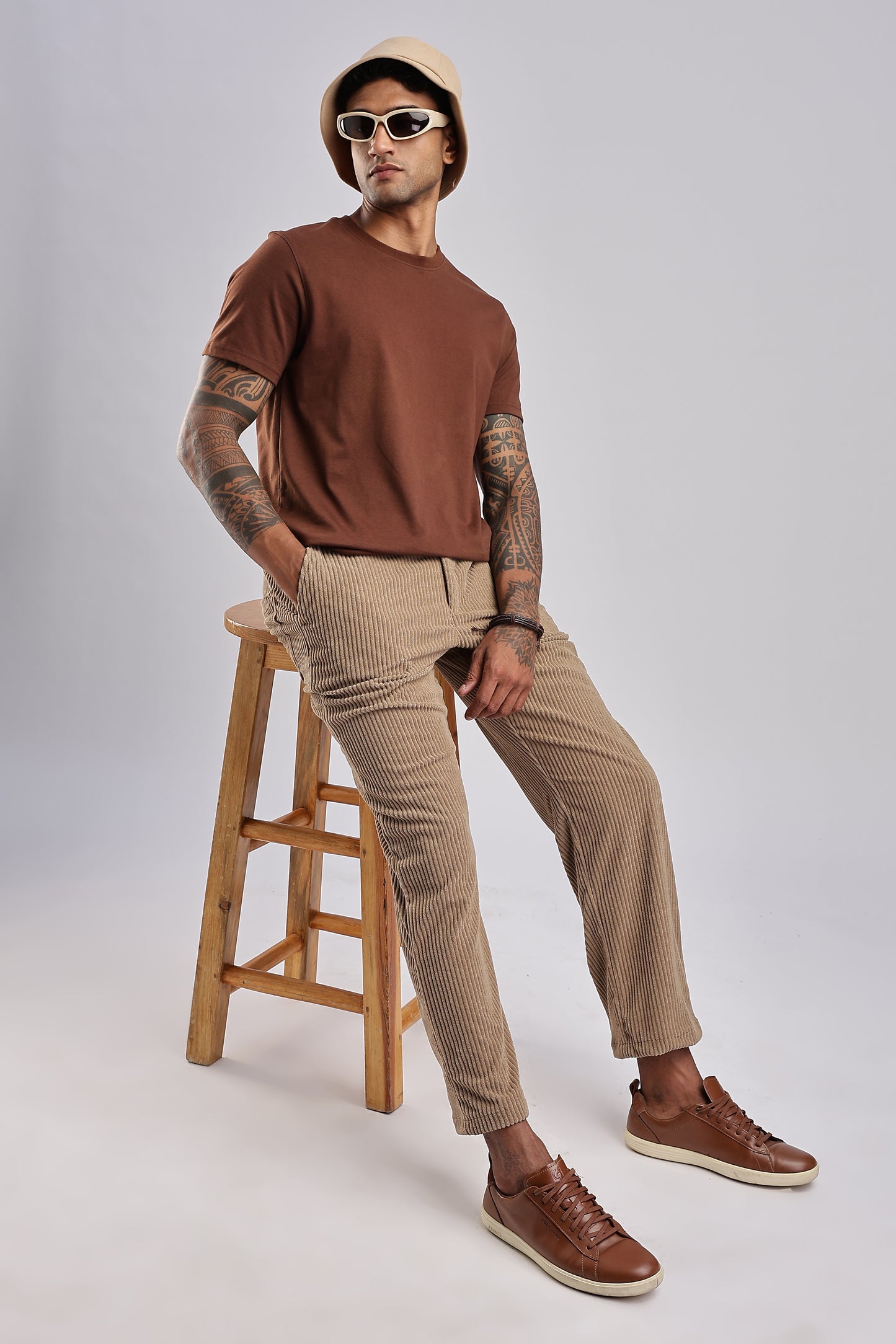 light khaki corduroy pants