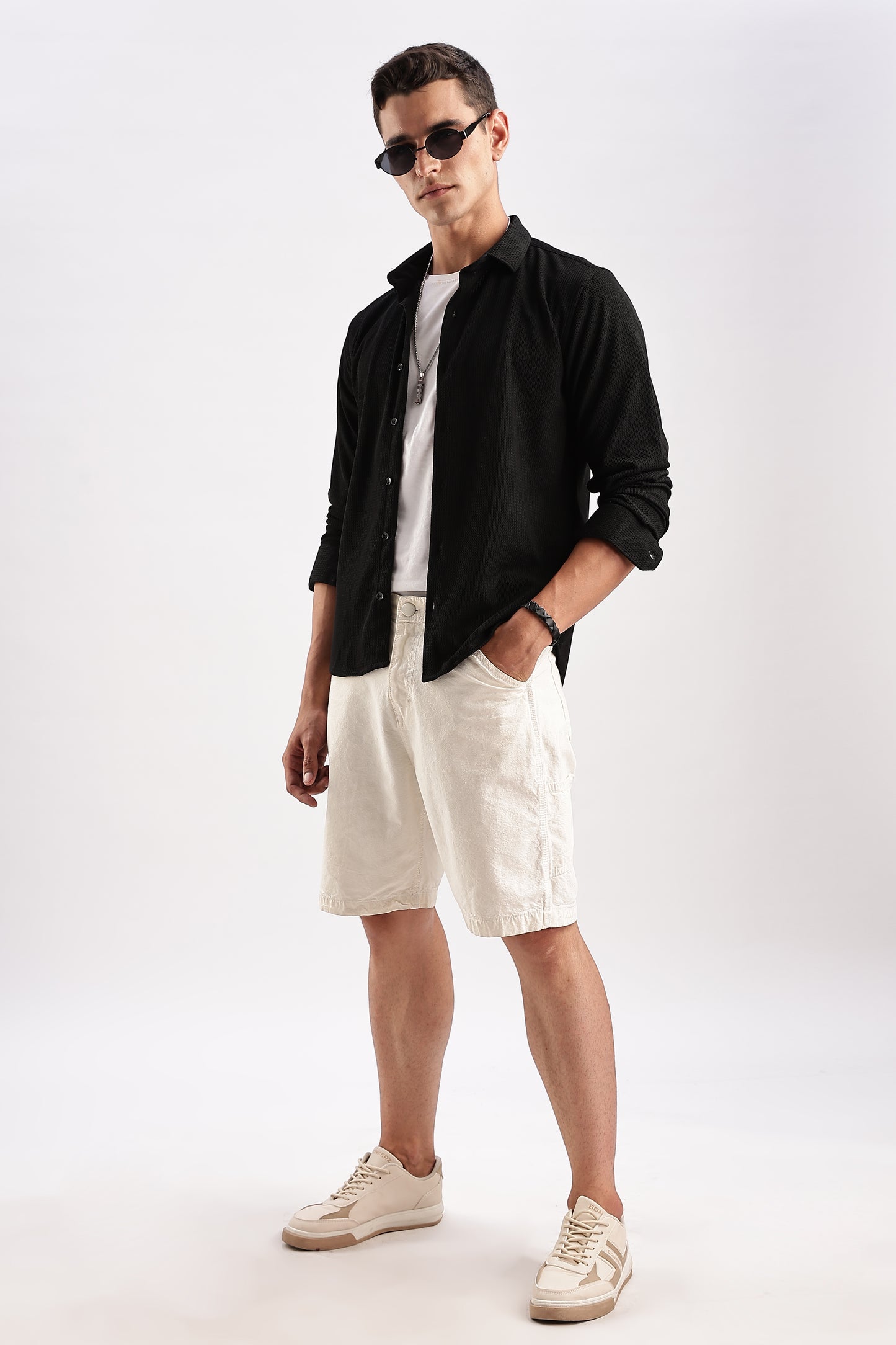 Men Honeycomb TXO Shirts-Black