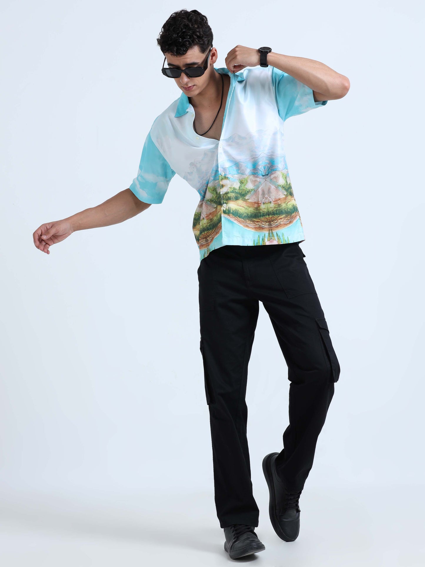 Men Himalayan Oversized Graphic Shirts