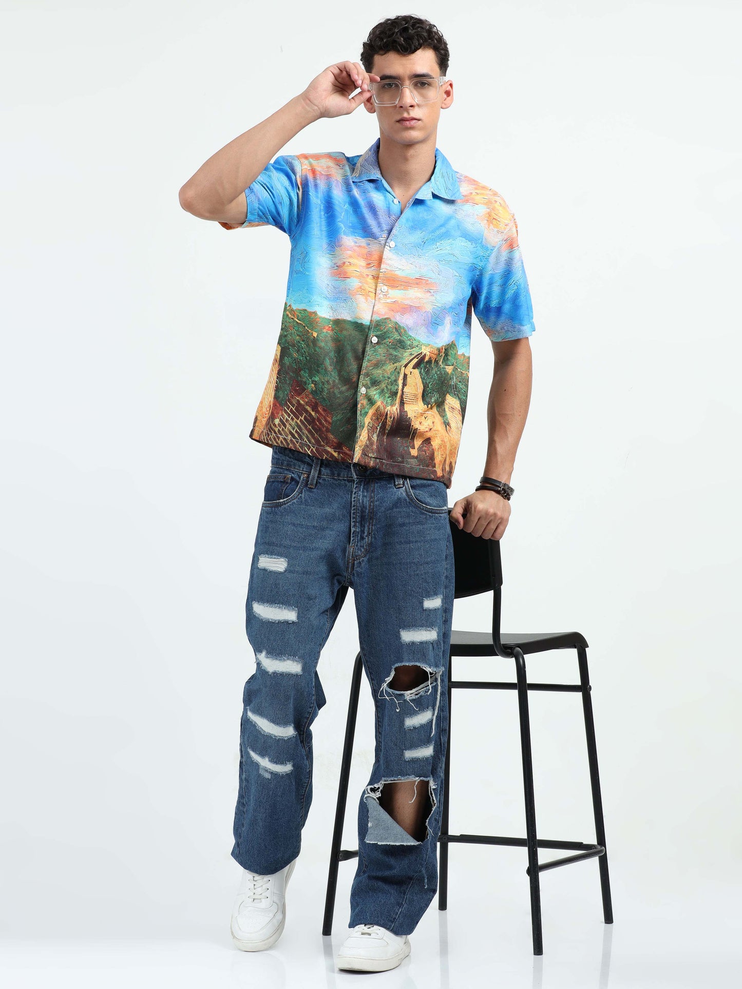 Great Wall of China Oversized Shirts For Men