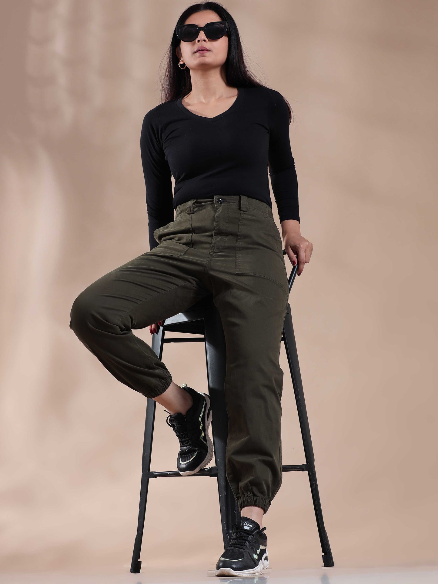 Vintage Olive Joggers For Women