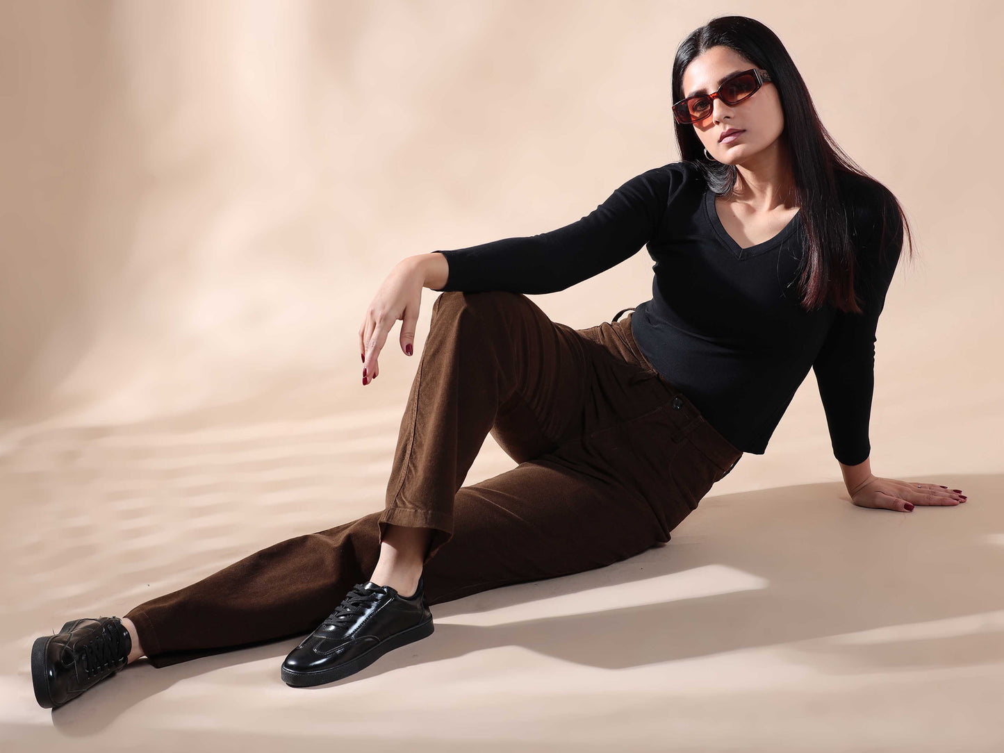 Brown Corduroy Trousers for Women