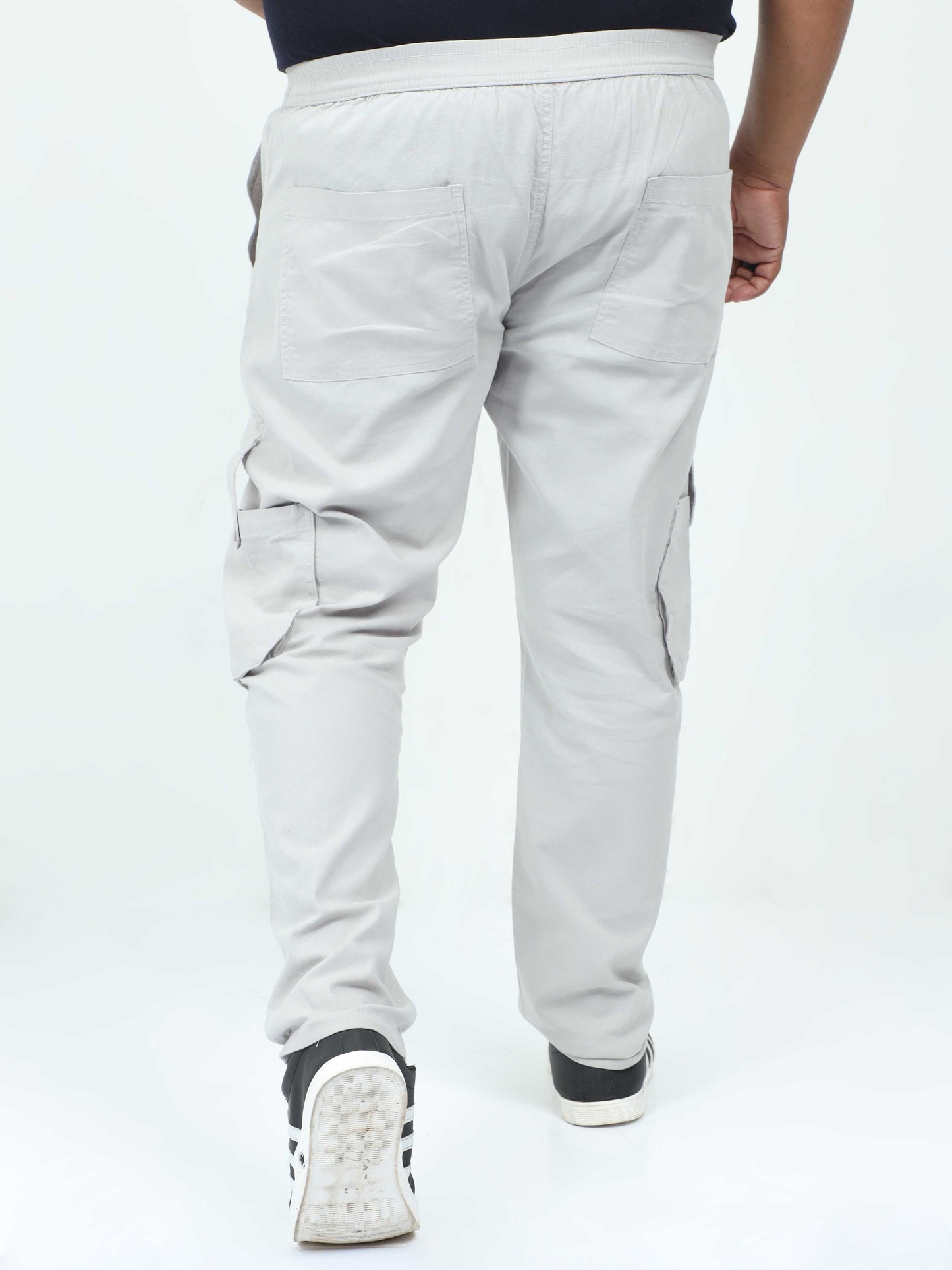 Biscuit Plus Size Cargo Trousers For Mens