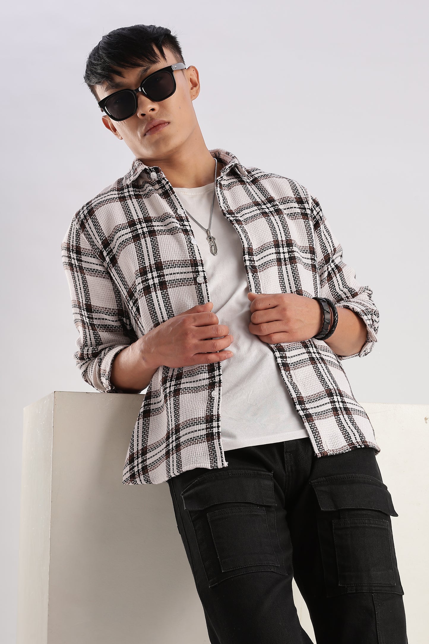 Men Mocklino Shirts-White
