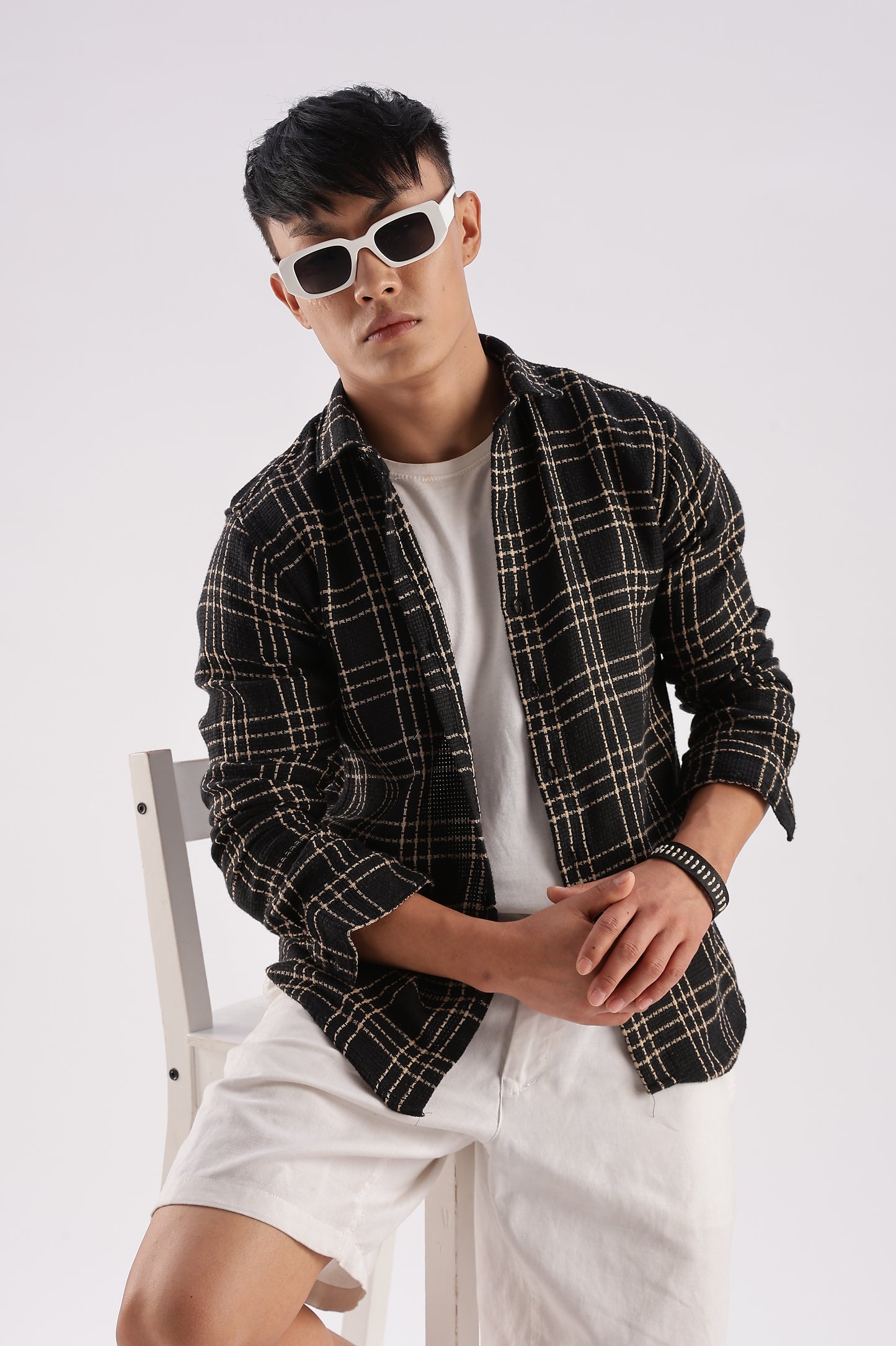 Men Mocklino Shirts-Black
