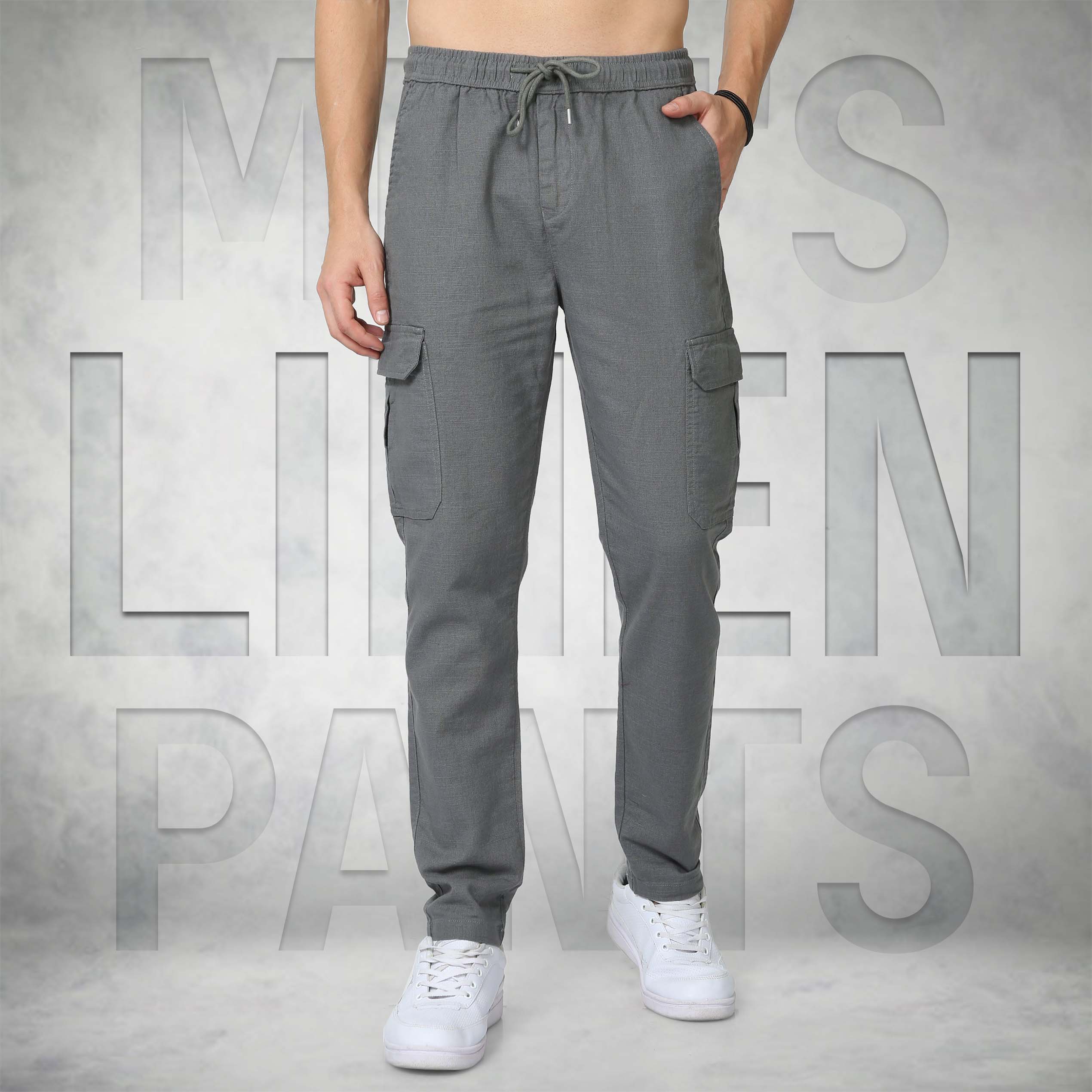 Buy Men Linen Pant Cargo