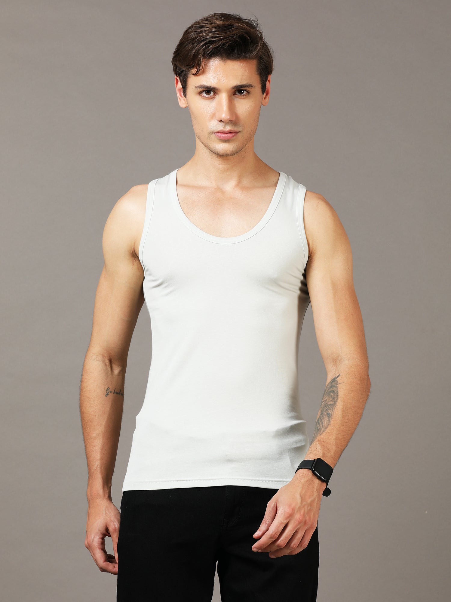 Shark Skin White Vest for Men
