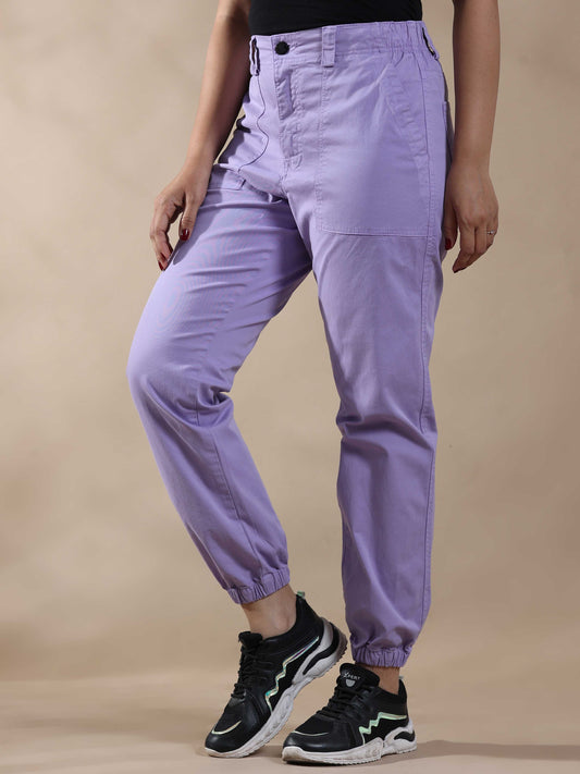 Women Vintage Lilac Jogger Pants