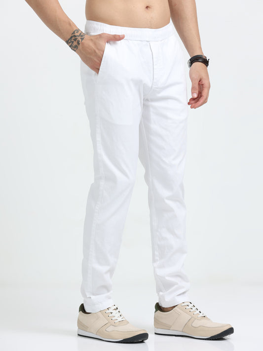 Lazy Linen Comfy Trouser - White