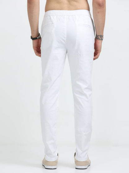 Lazy Linen Comfy Trouser - White