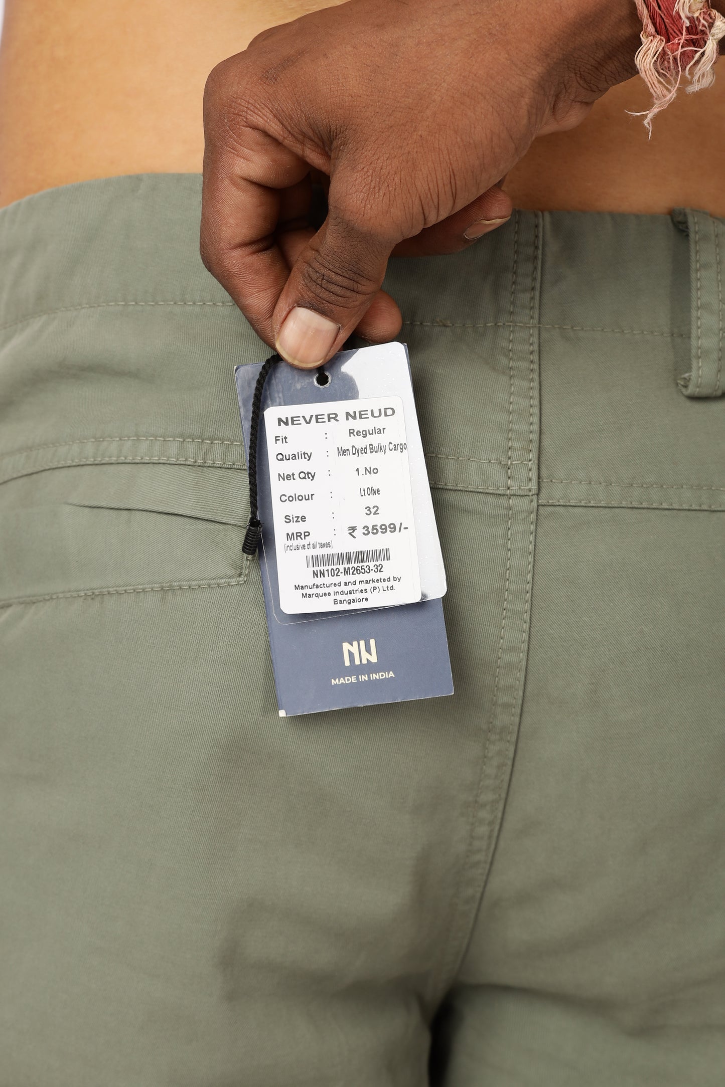 Men Dyed Bulky Cargo-Lt Olive