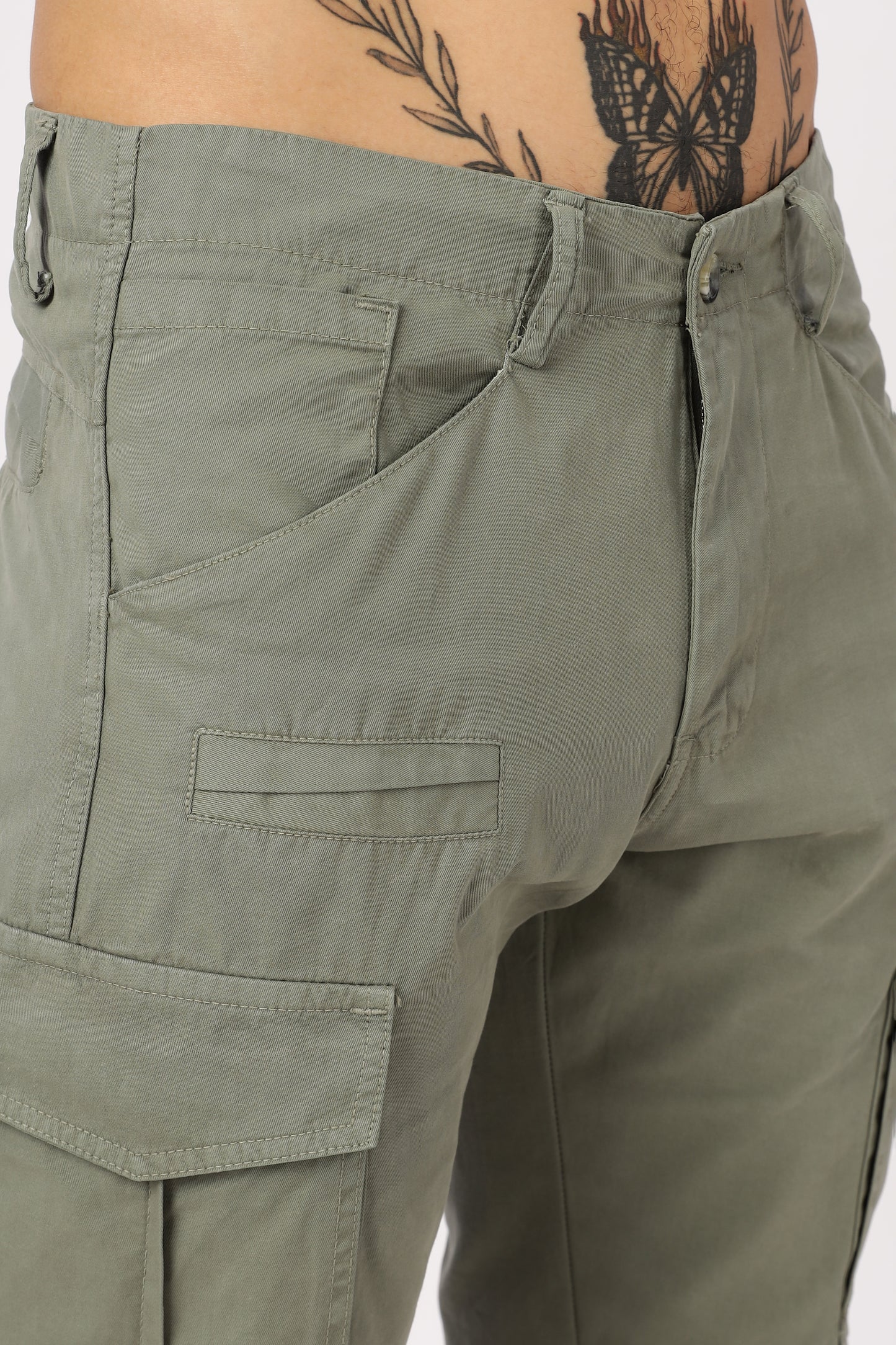 Men Dyed Bulky Cargo-Lt Olive