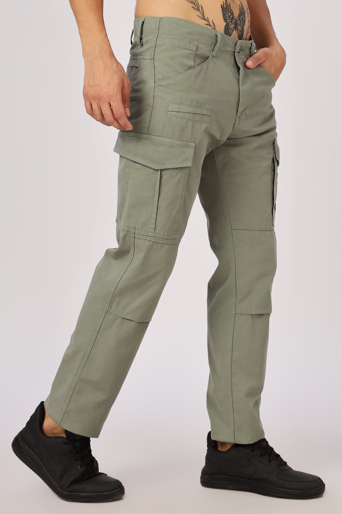Men Dyed Bulky Cargo-Lt Olive