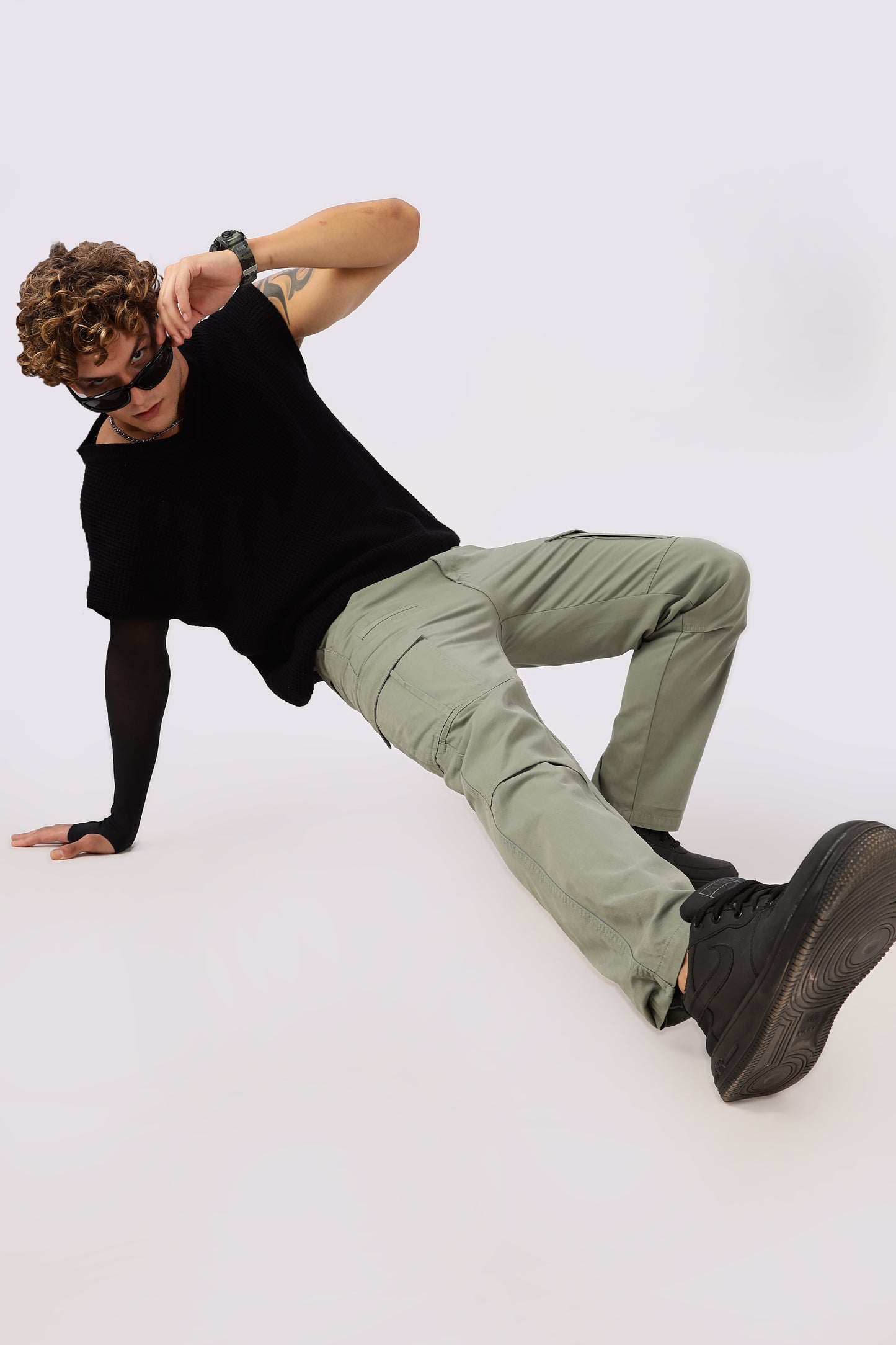 Men Dyed Bulky Cargo-Lt Olive