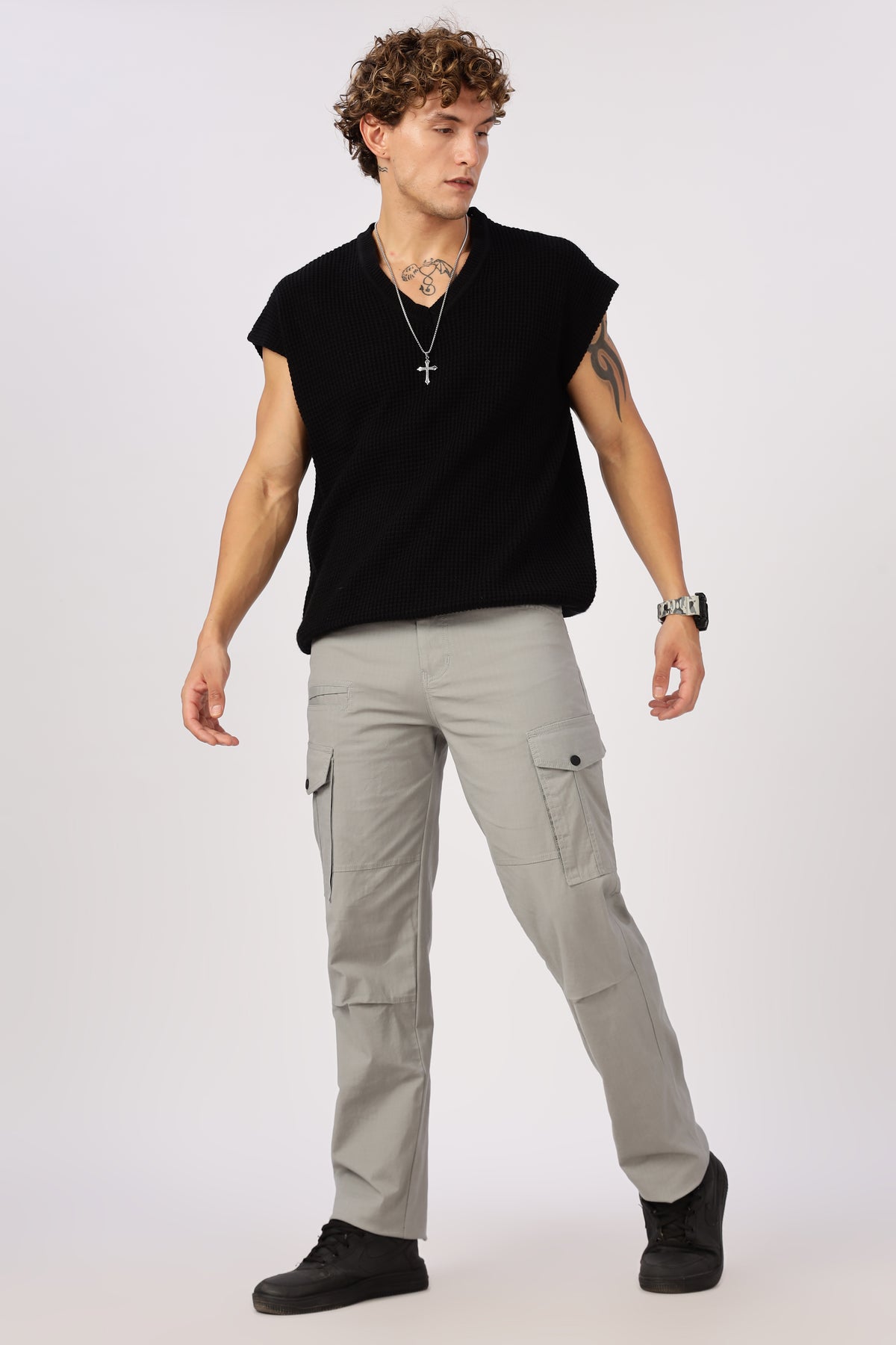 Men Ribstop Heavy duty Cargo-Lt Grey
