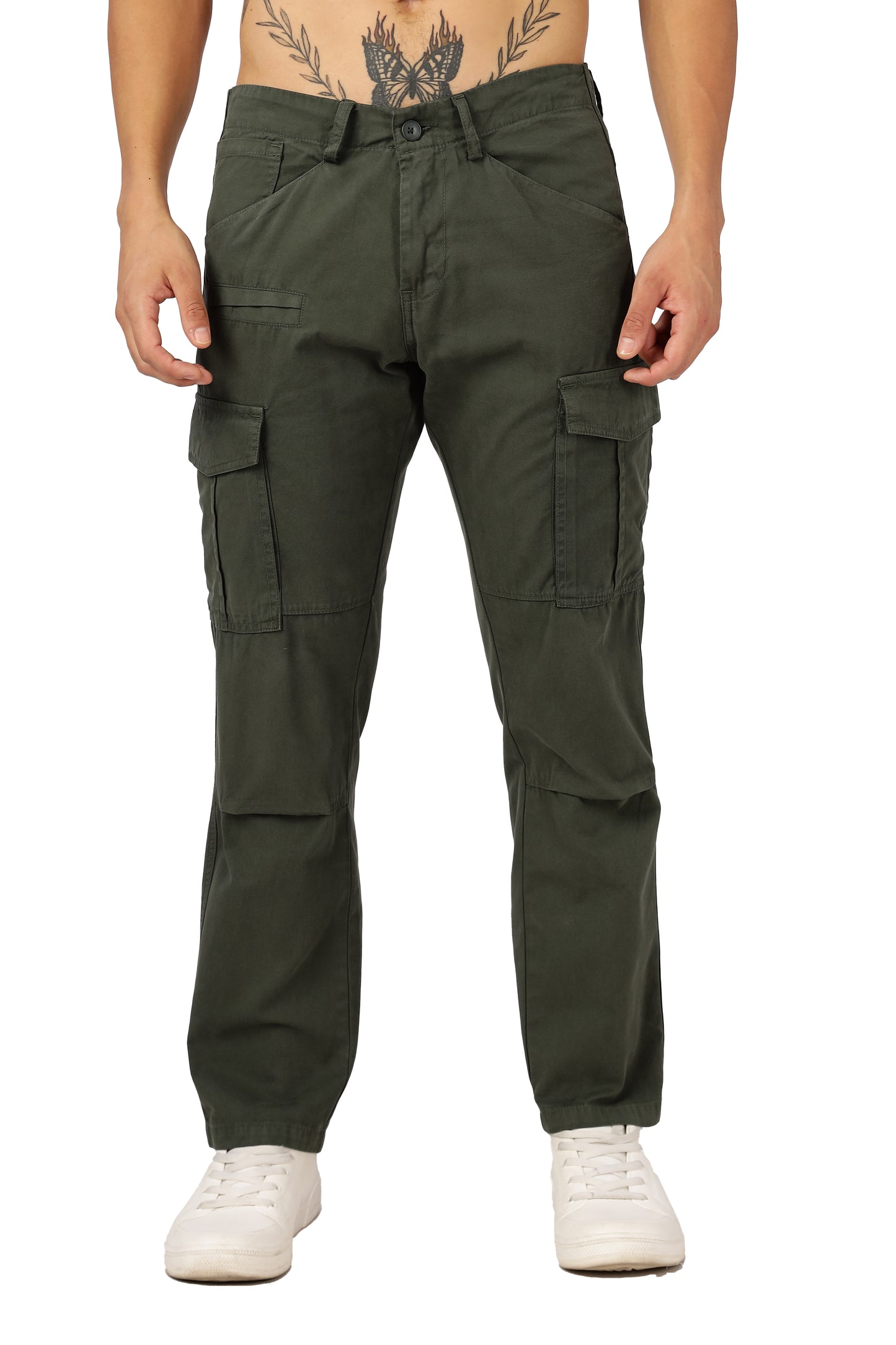 Men Dyed Bulky Cargo-Olive