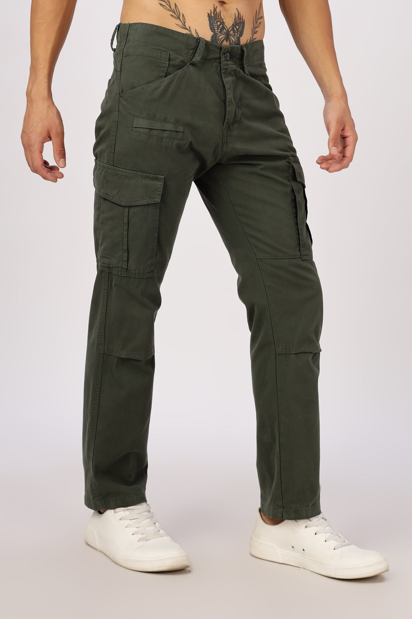 Men Dyed Bulky Cargo-Olive