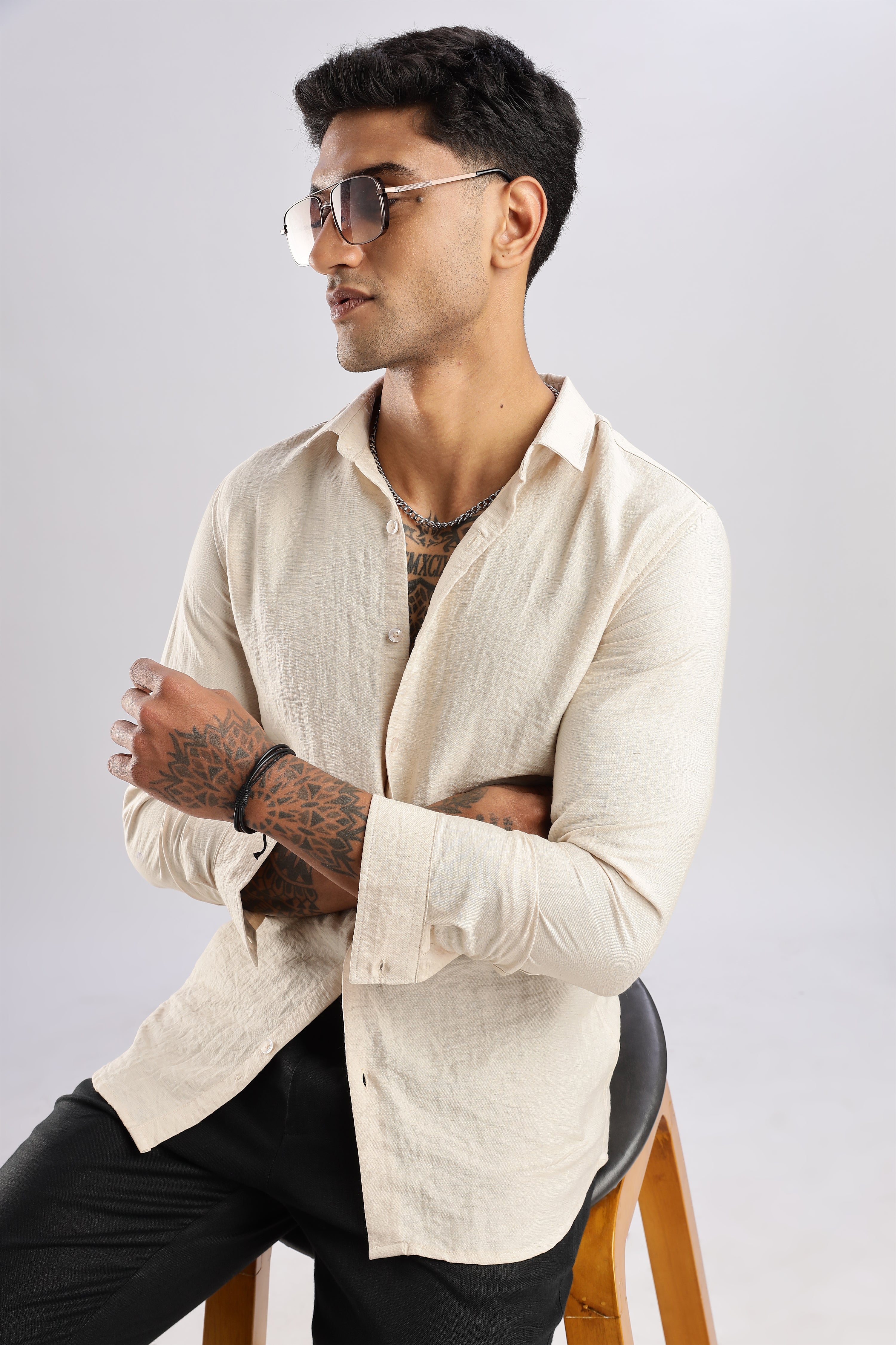 【H】neau linen tops cream Linen tops (-cream-) – NEAU