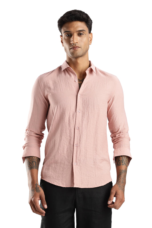 Men Lucas Look Linen Shirt- Lt Pink
