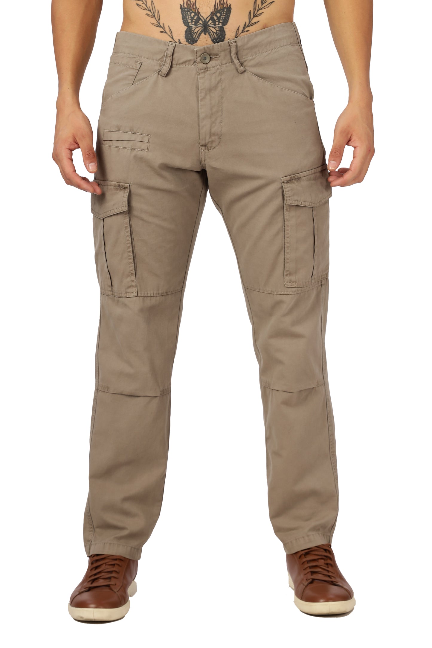 Men Dyed Bulky Cargo-Biscuit