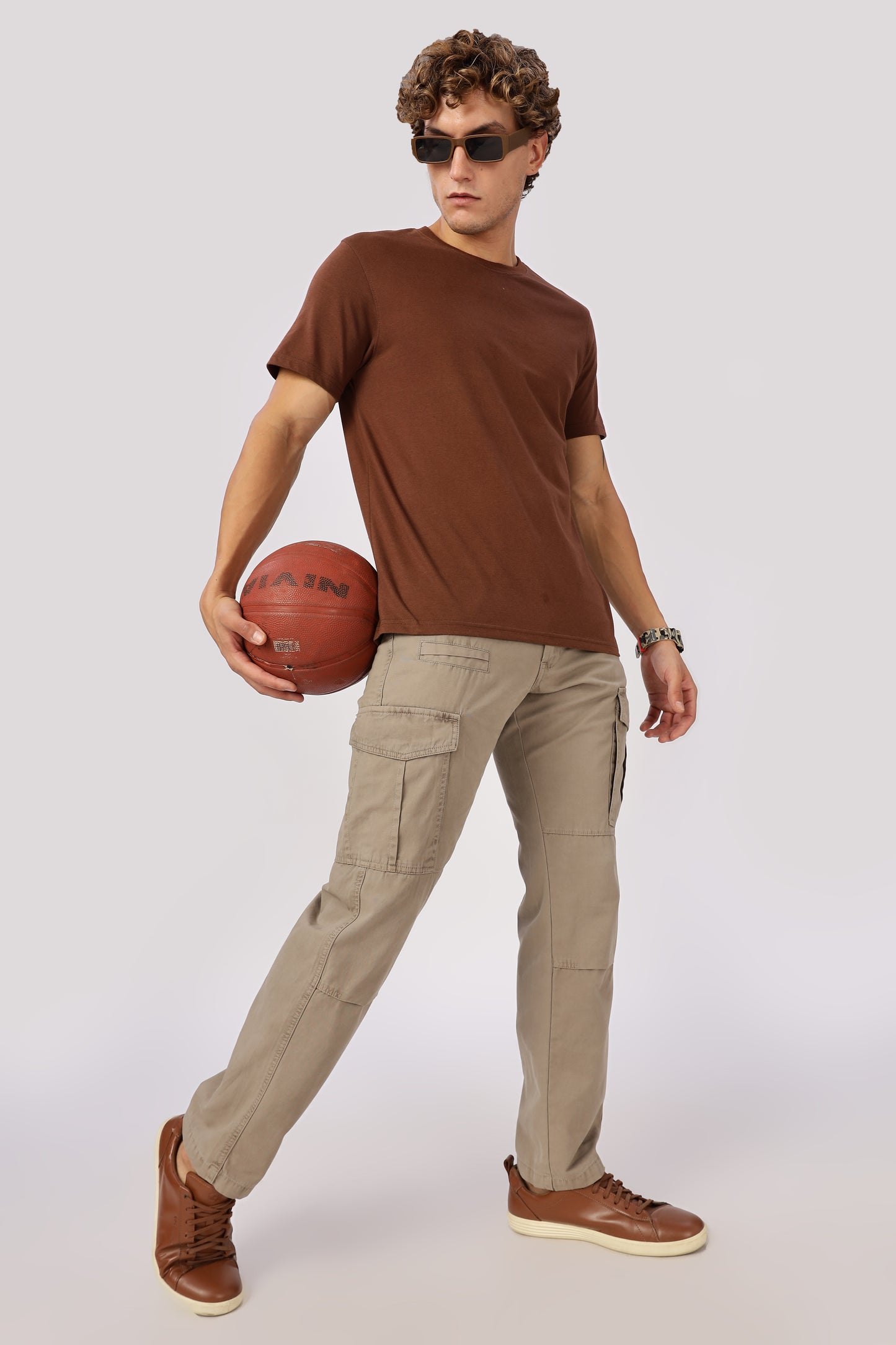 Men Dyed Bulky Cargo-Biscuit