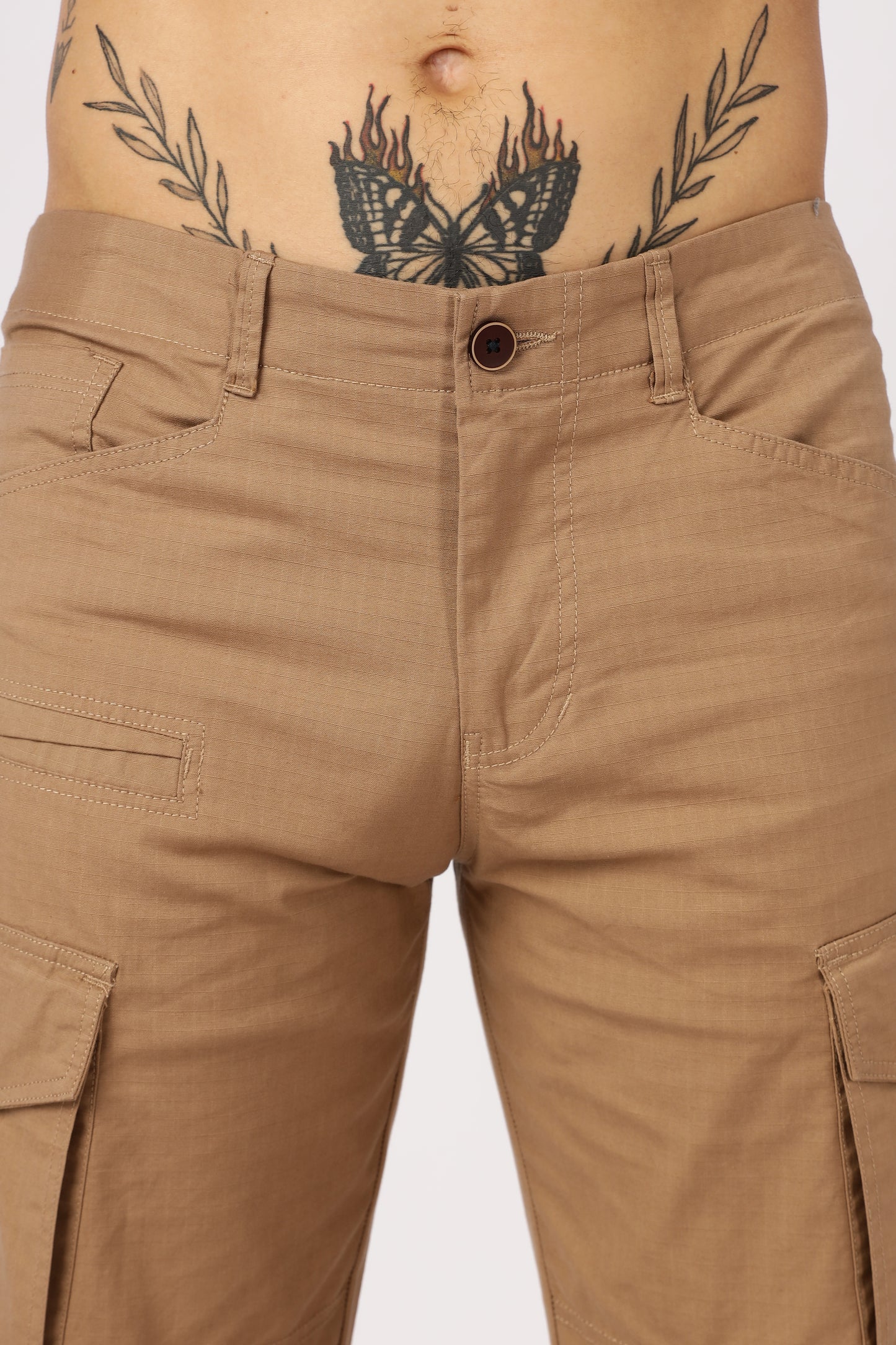 Men Ribstop Heavy duty Cargo-Khakhi