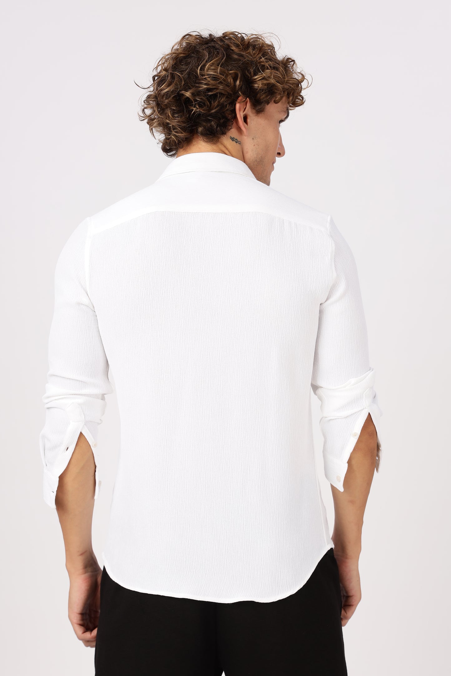 Men Textured Shirt-White